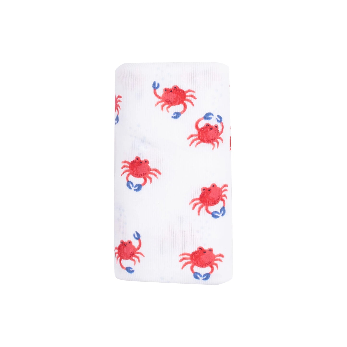 Crabby Cuties Ribbed Modal Swaddle Blanket for Newborns and Toddlers 45x45 Inches.
