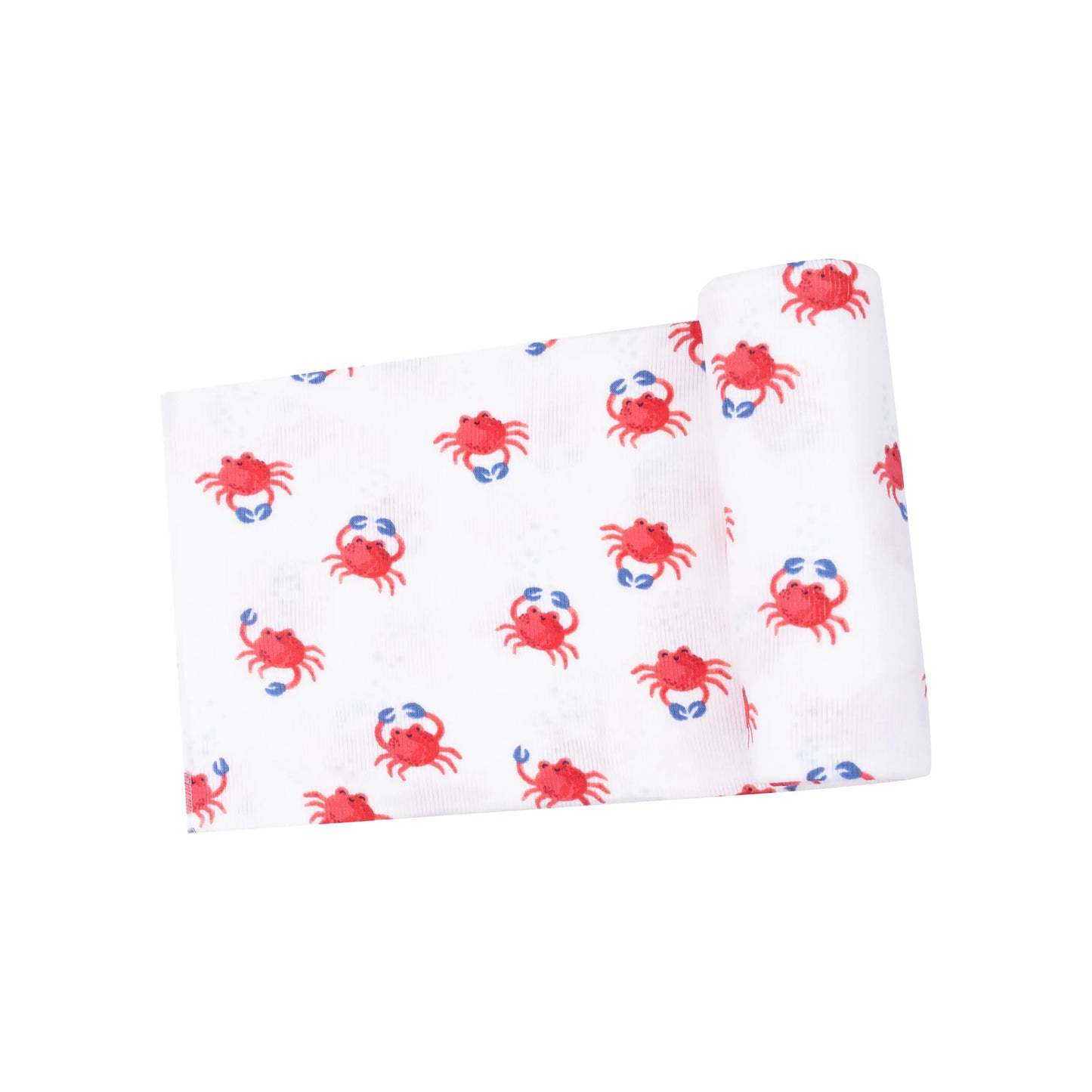Crabby Cuties Ribbed Modal Swaddle Blanket for Newborns and Toddlers 45x45 Inches.