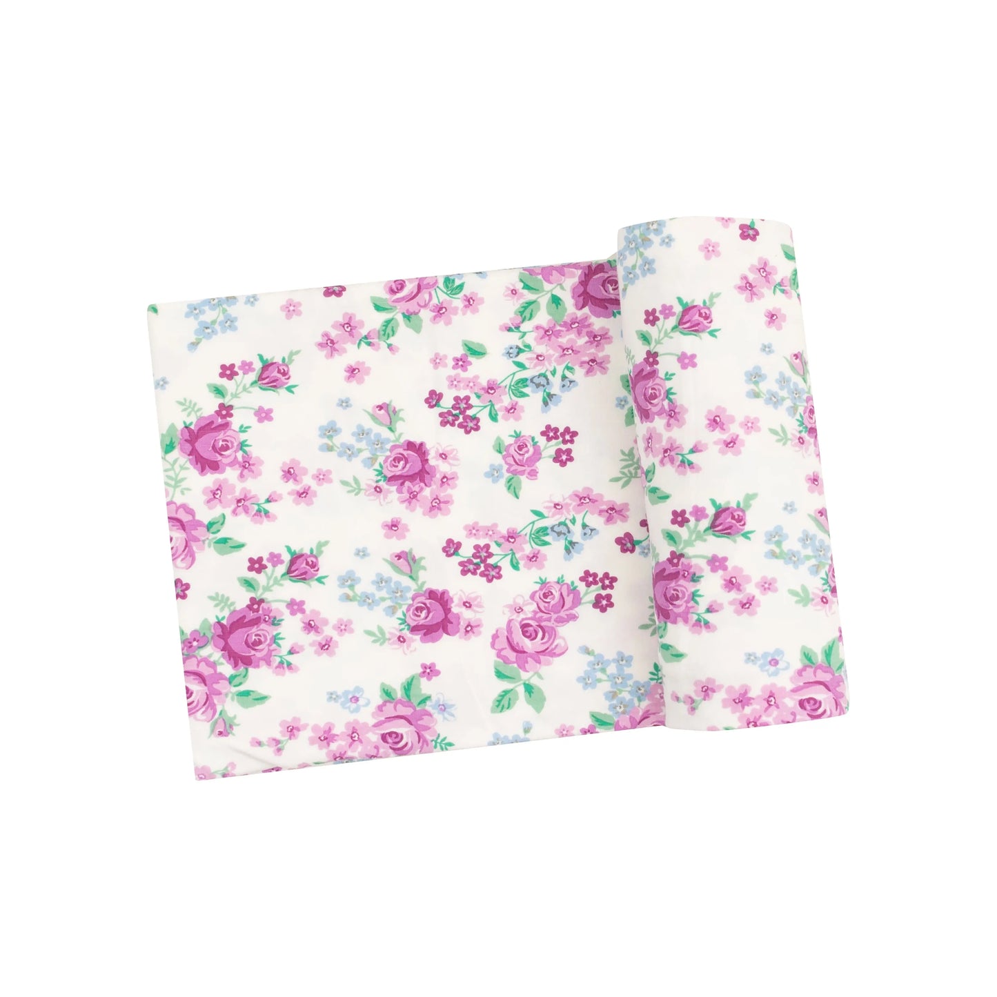 Viscose Bamboo Swaddle Blanket Cute Little Roses 45x45 Inches.