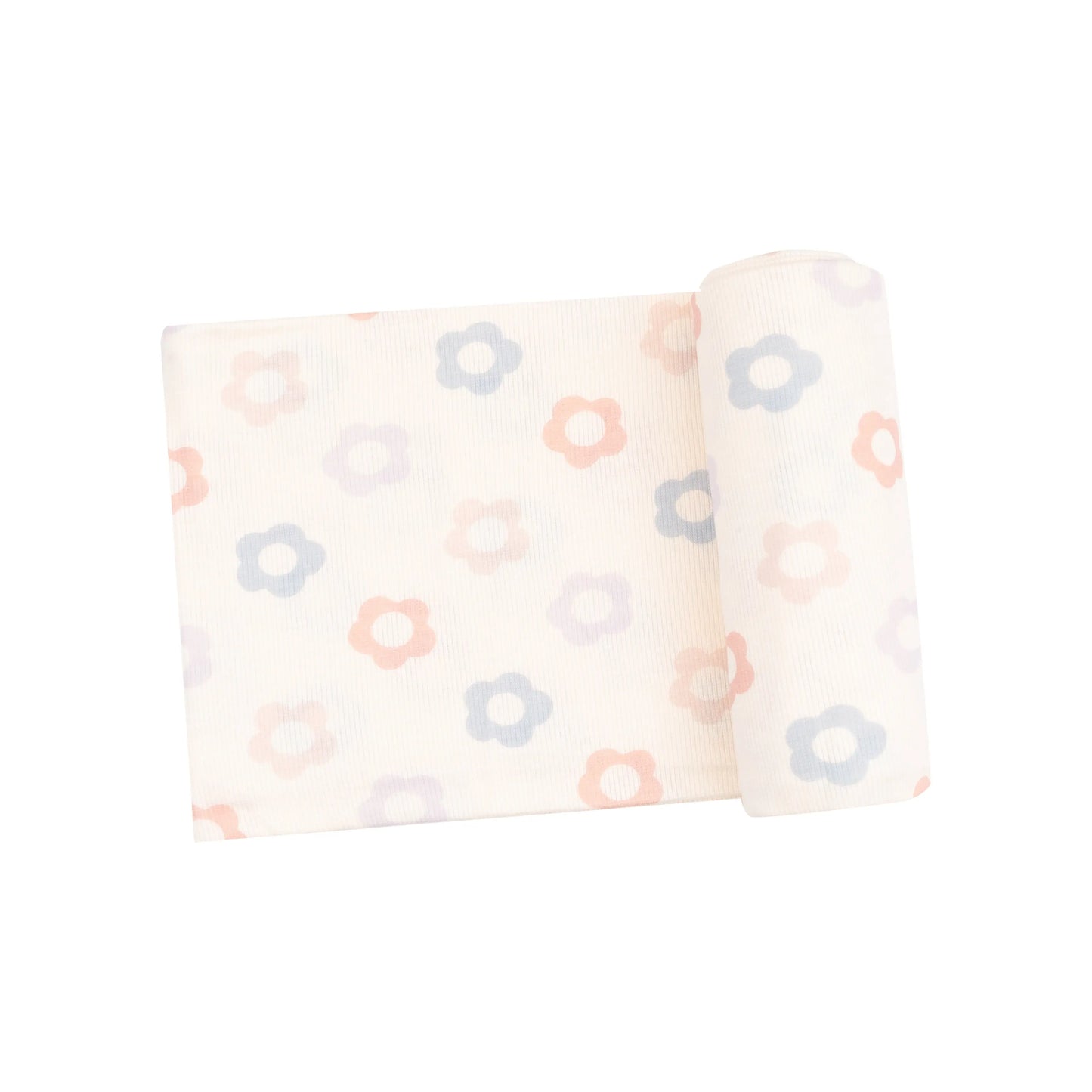 Swaddle Daisy Pop Ribbed Modal Blanket for Newborns and Toddlers 45x45 Inches.
