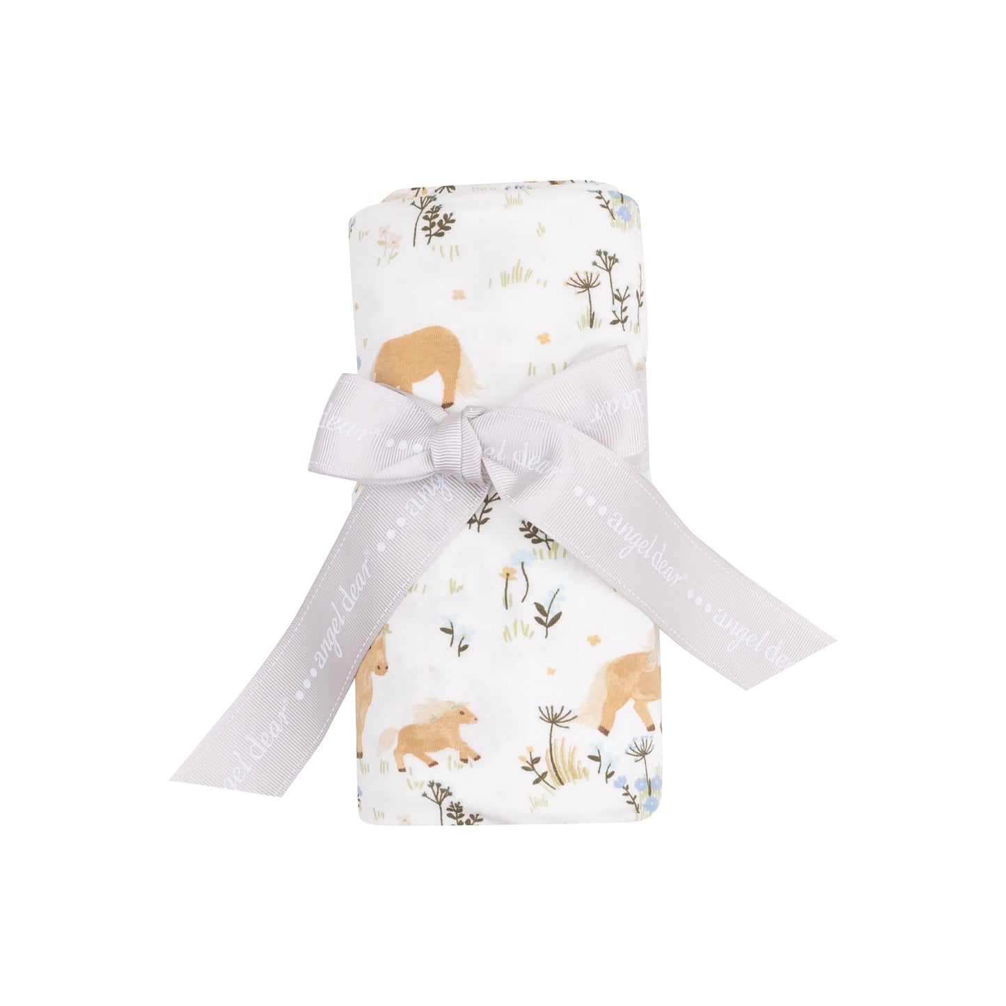 Viscose Bamboo Swaddle Blanket Pretty Ponies 45x45 Inches.
