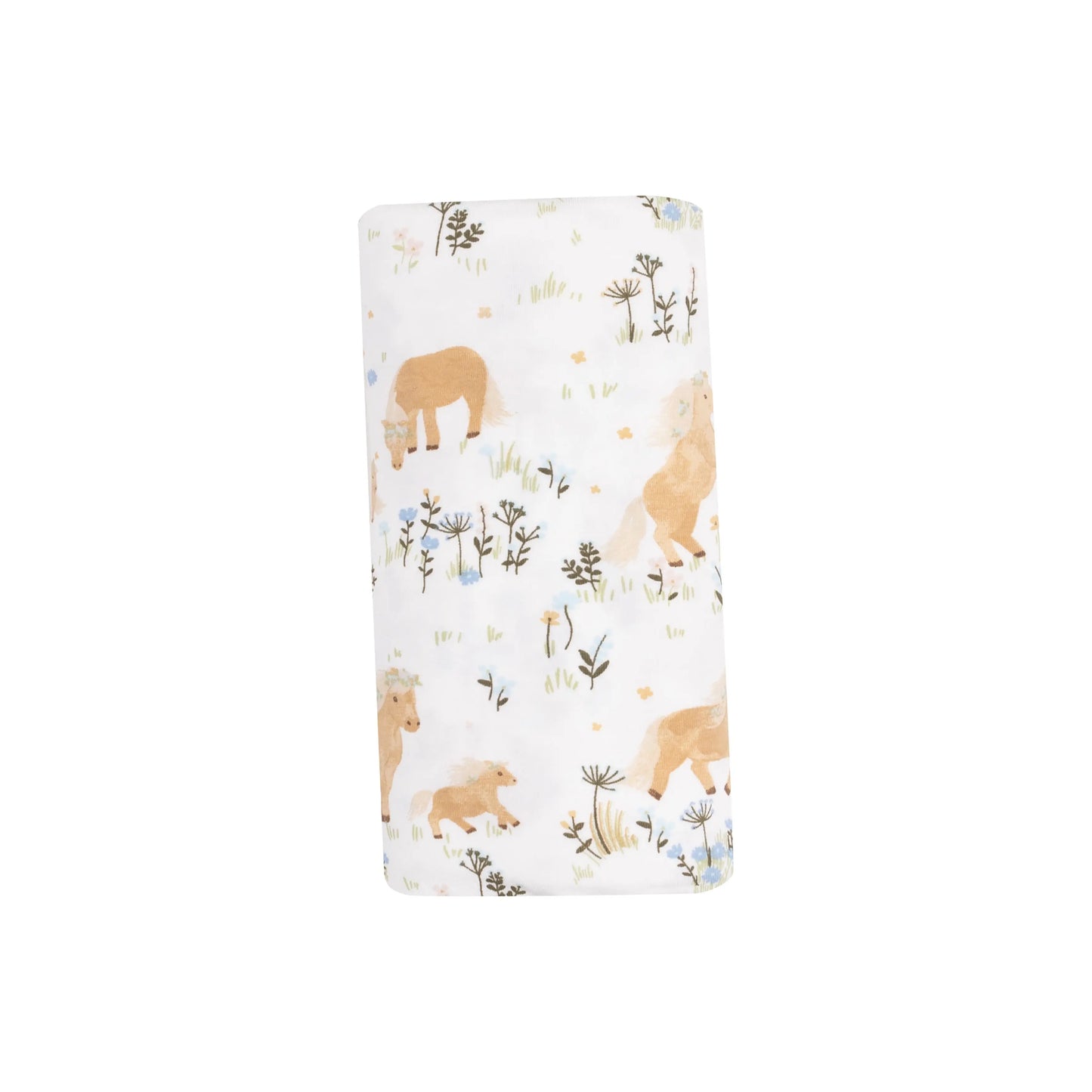 Viscose Bamboo Swaddle Blanket Pretty Ponies 45x45 Inches.