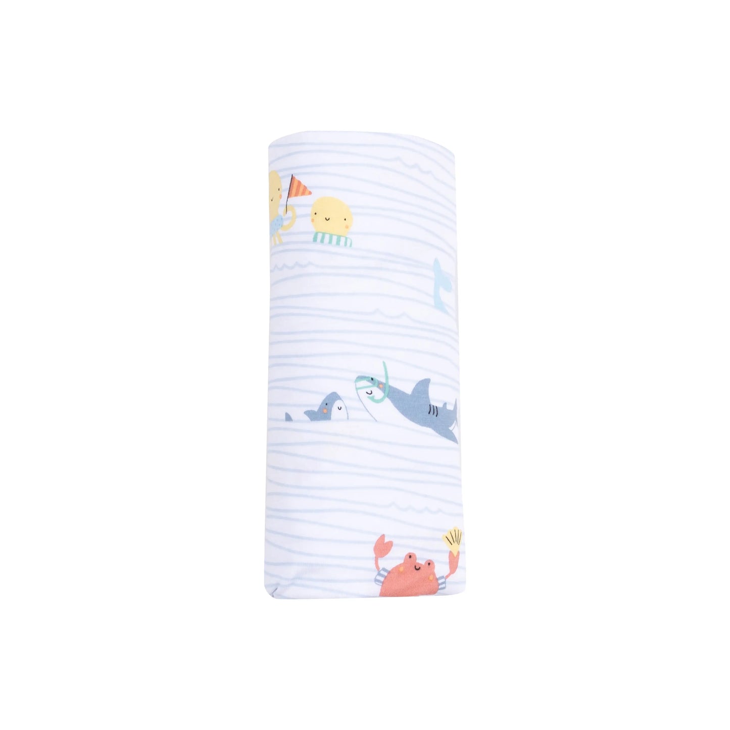 Swaddle Blanket Sea Stripes Viscose Bamboo Soft Wrap 45x45 Inches.