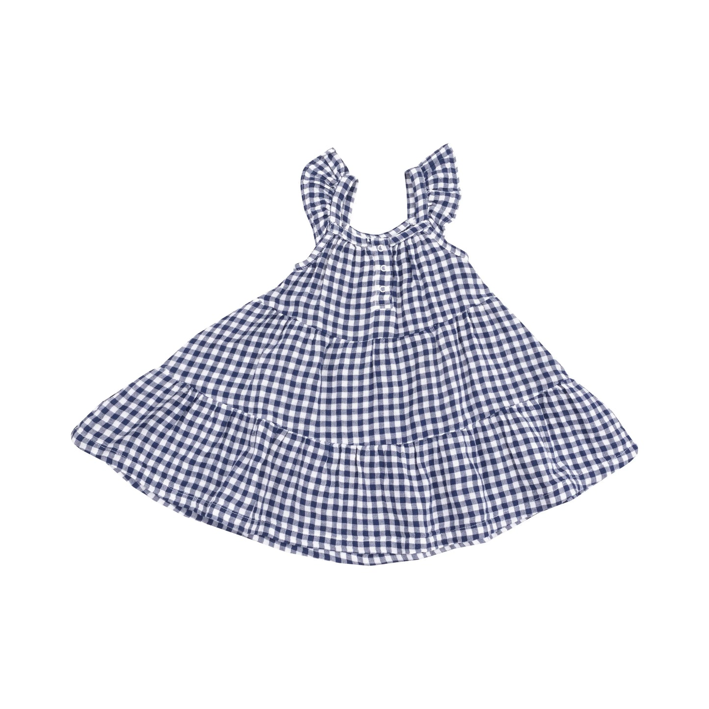 Twirly Sundress and Diaper Cover Navy Gingham.