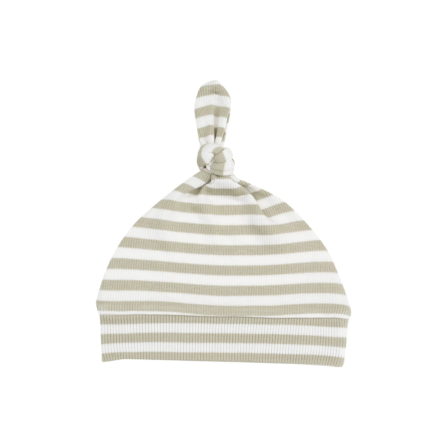 Knotted Baby Hat Stripe Sage.