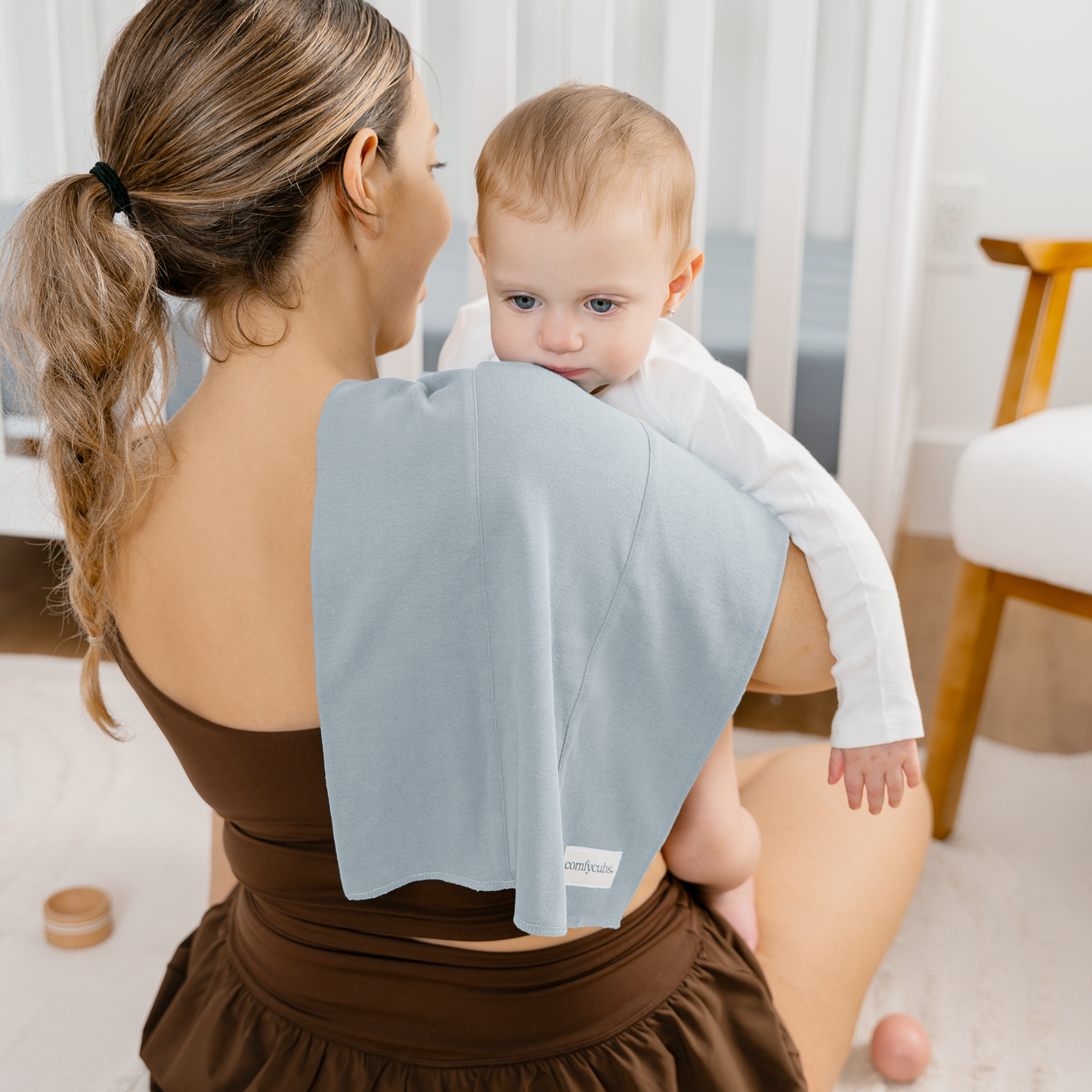 Pacific Blue Cotton Burp Cloths for Baby Care Essentials Comfy Cubs Everetts Place: Online Boutique