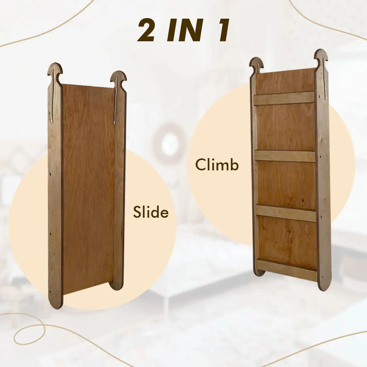 4in1 Montessori Climbing Set Triangle Ladder Arch Rocker Slide Board Ramp Net Chocolate Goodevas Everetts Place: Online Boutique