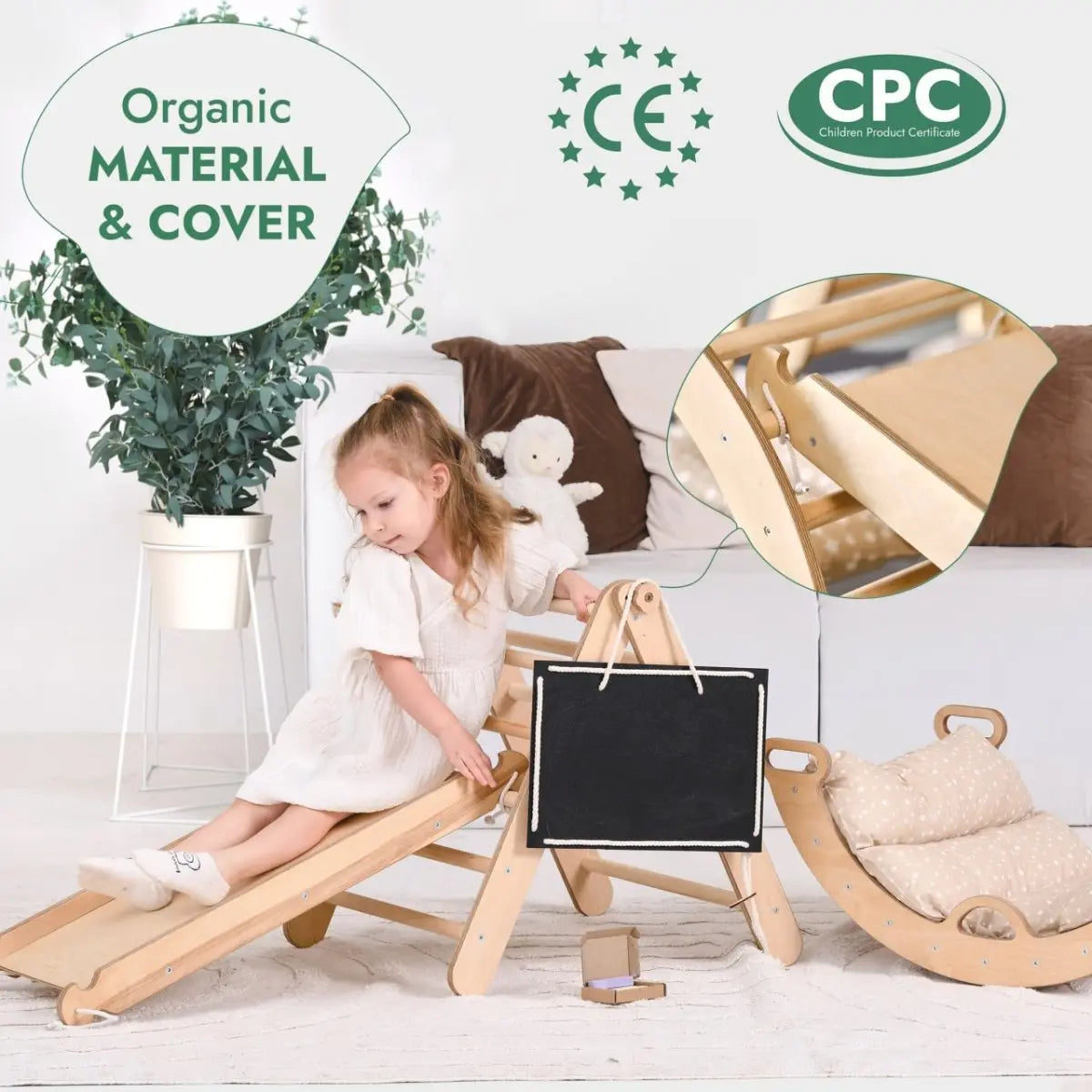 4in1 Montessori Climbing Set Triangle Ladder Climbing Arch Slide Board Cushion for Toddlers Ages 1 to 3 Goodevas Everetts Place: Online Boutique