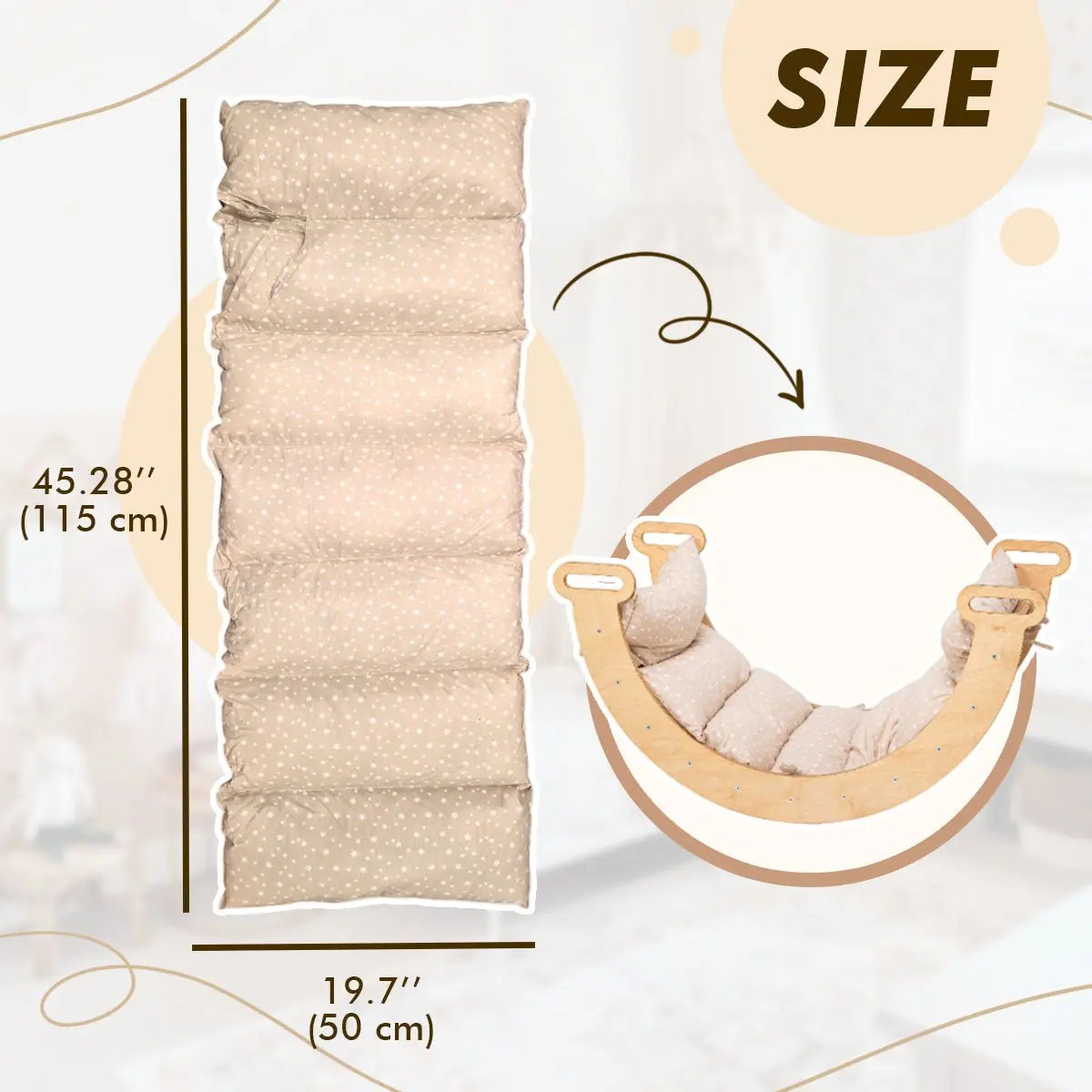 4in1 Montessori Climbing Set Triangle Ladder Climbing Arch Slide Board and Cushion Beige Goodevas Everetts Place: Online Boutique