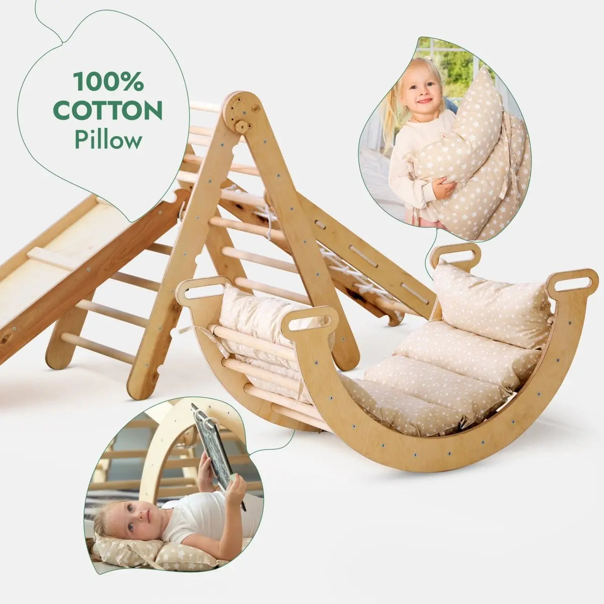 5 In 1 Montessori Climbing Set Pikler Climbing Arch Slide Net And Cushion Goodevas Everetts Place: Online Boutique