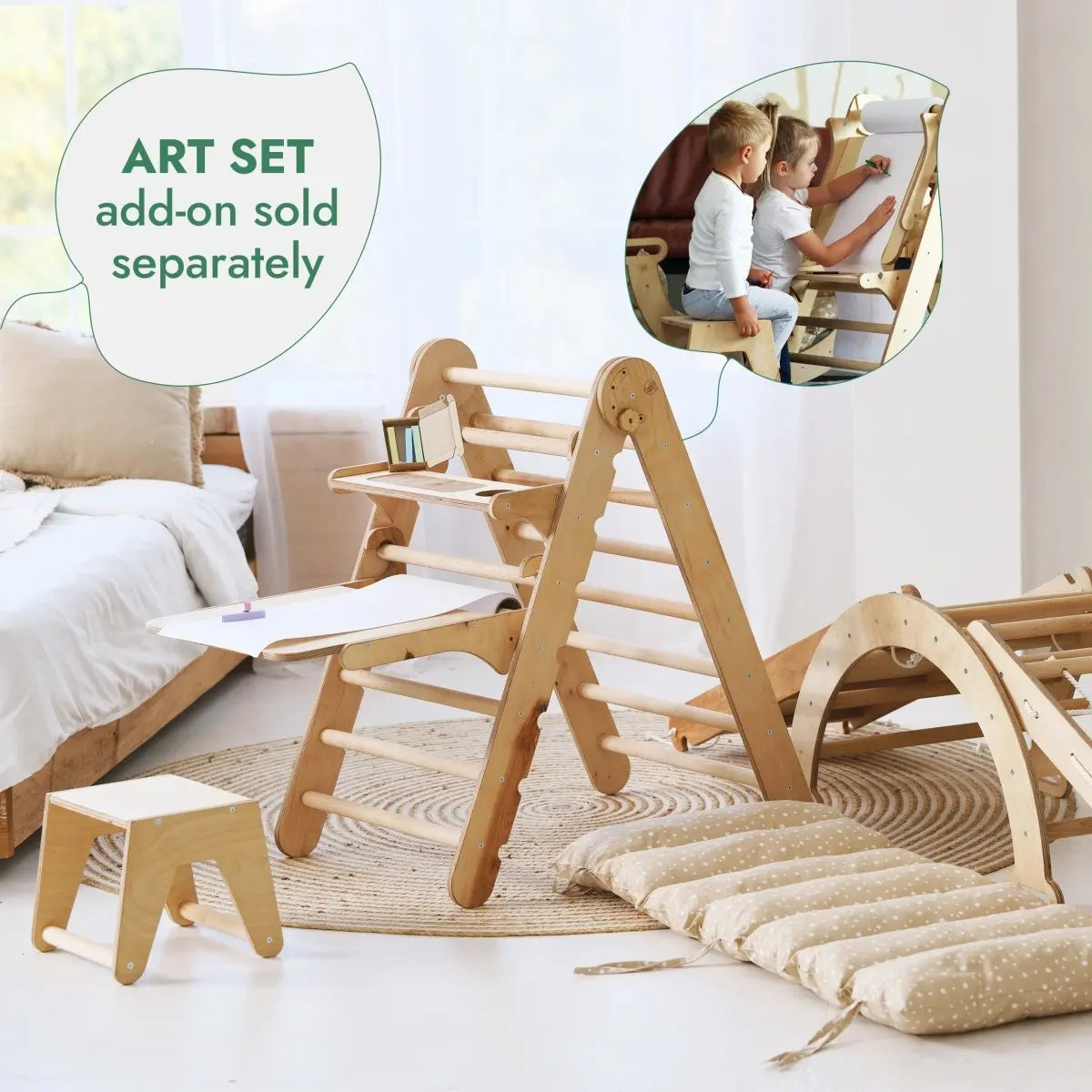 5 In 1 Montessori Climbing Set Pikler Climbing Arch Slide Net And Cushion Goodevas Everetts Place: Online Boutique