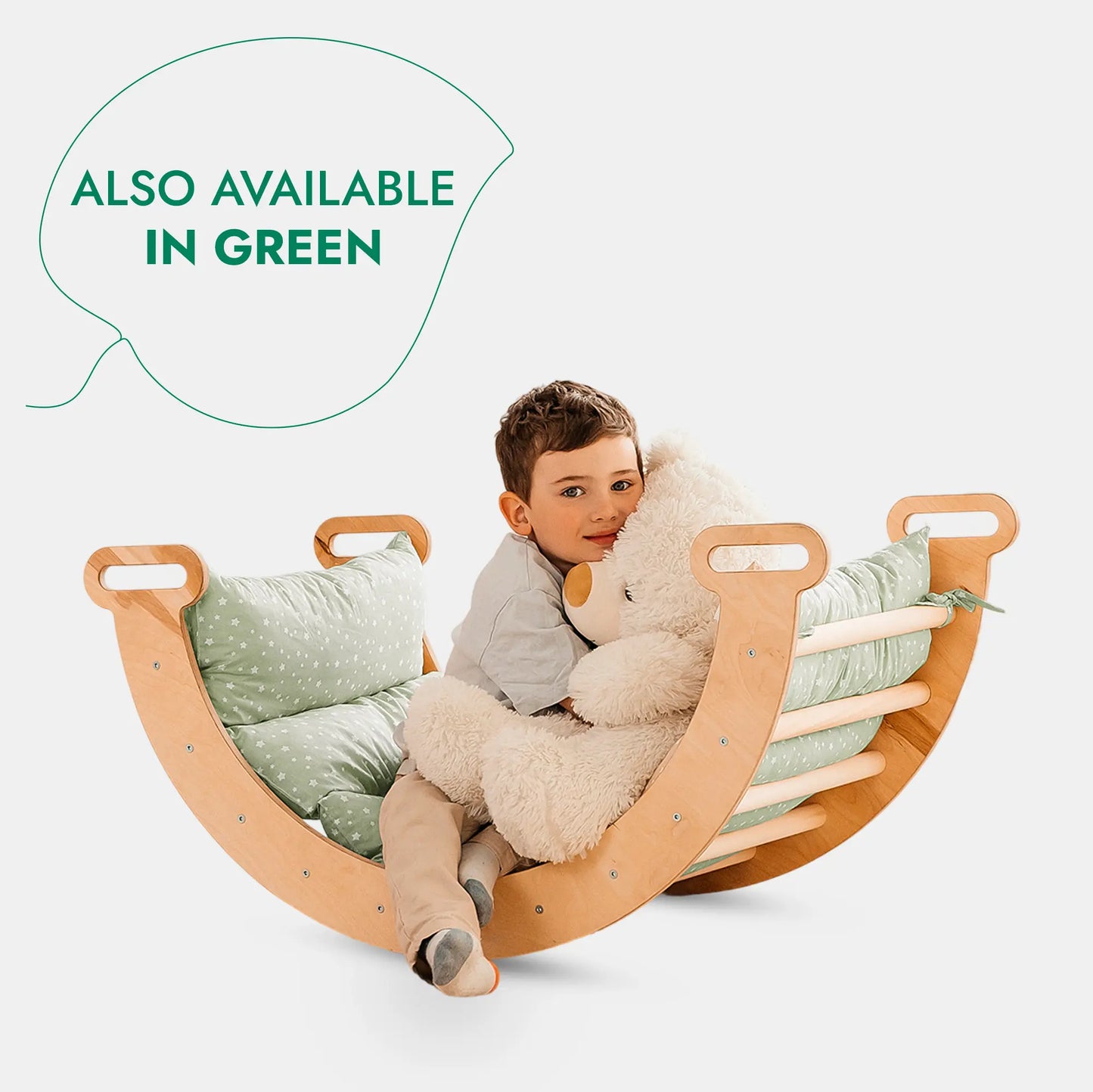 5 In 1 Montessori Climbing Set Triangle Ladder Arch Rocker Slide Board Ramp Netting Rope Cushion Goodevas Everetts Place: Online Boutique 249.00