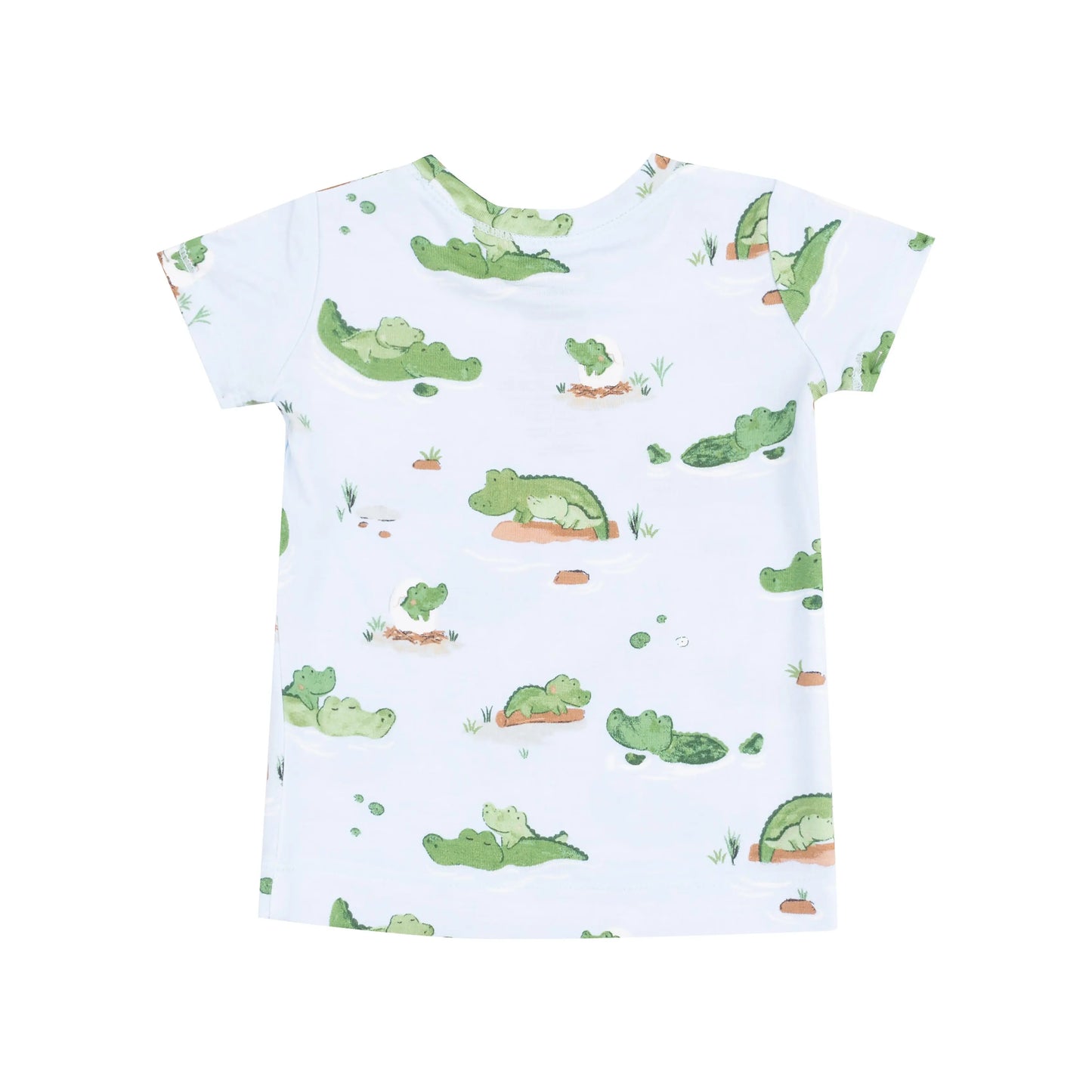 Loungewear Short Set Alligator Blue for Kids Comfort and Style.