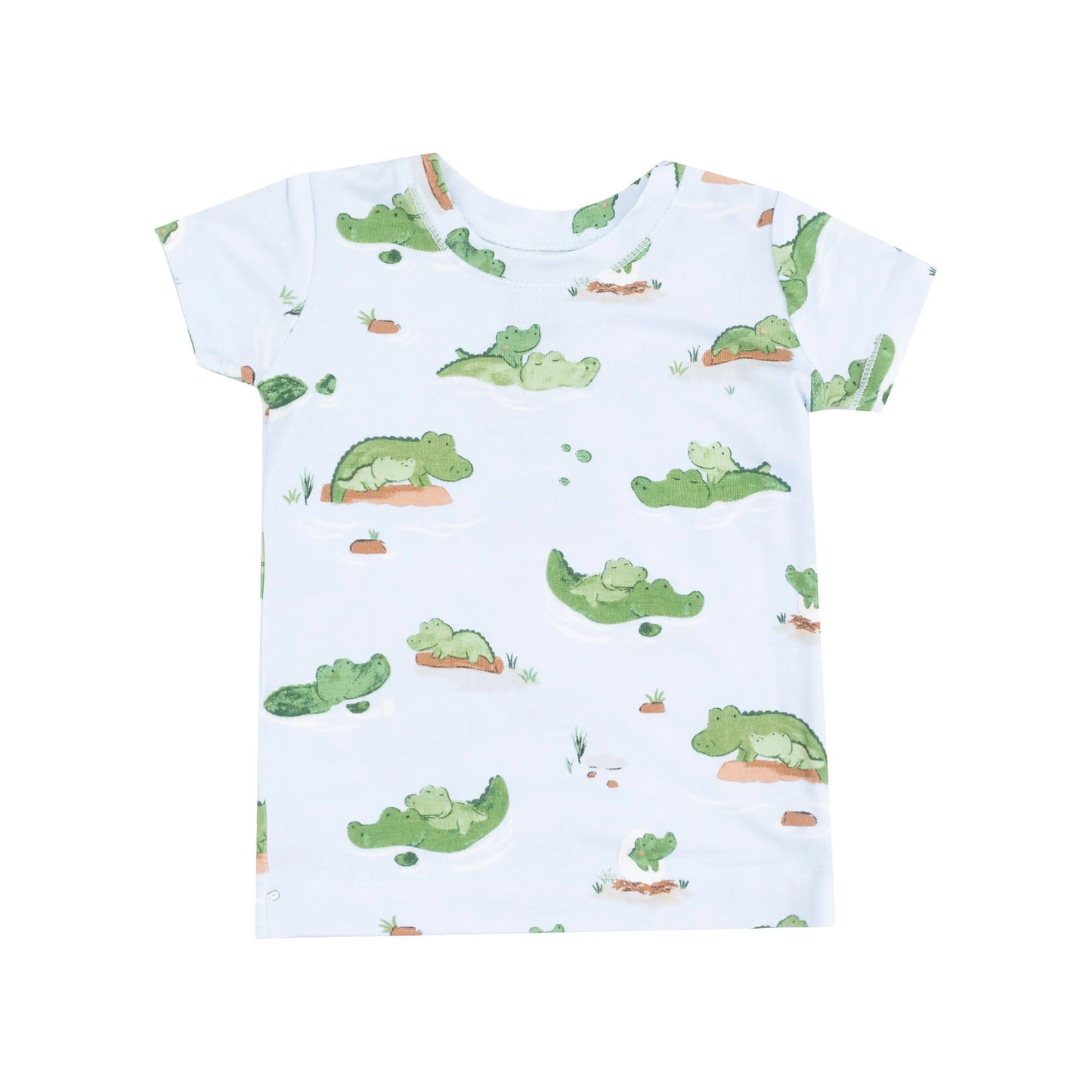 Loungewear Short Set Alligator Blue for Kids Comfort and Style.