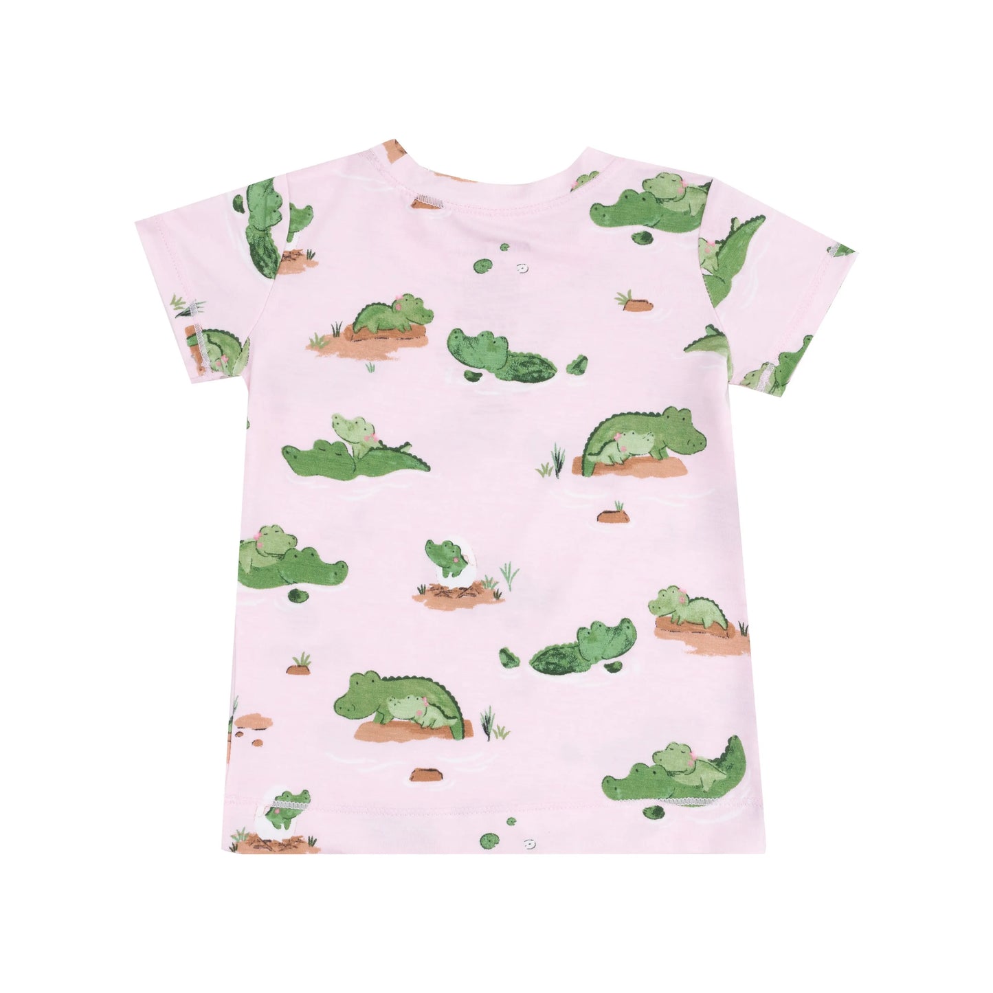 Loungewear Short Set Alligator Pink for Kids Cozy Comfortable Playtime Relaxation.