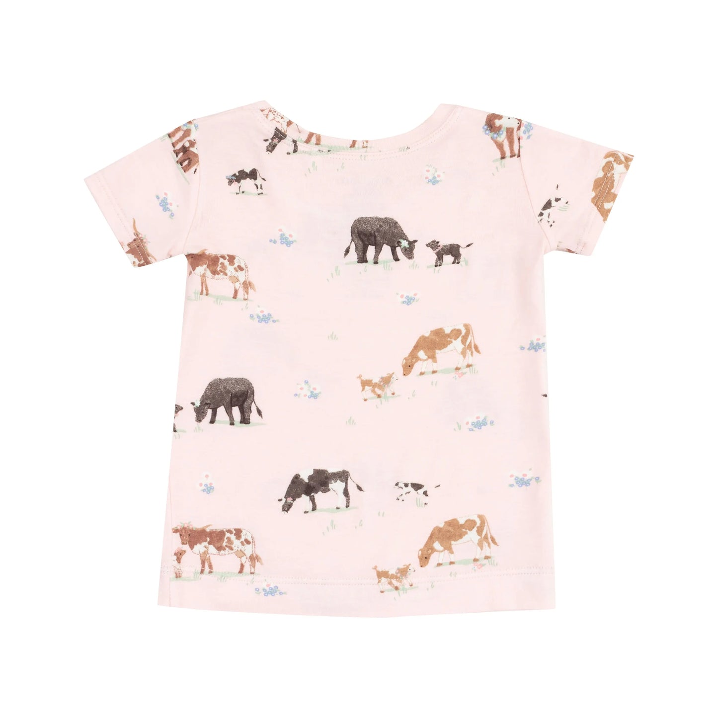 Loungewear Short Set Cow Families Pink.
