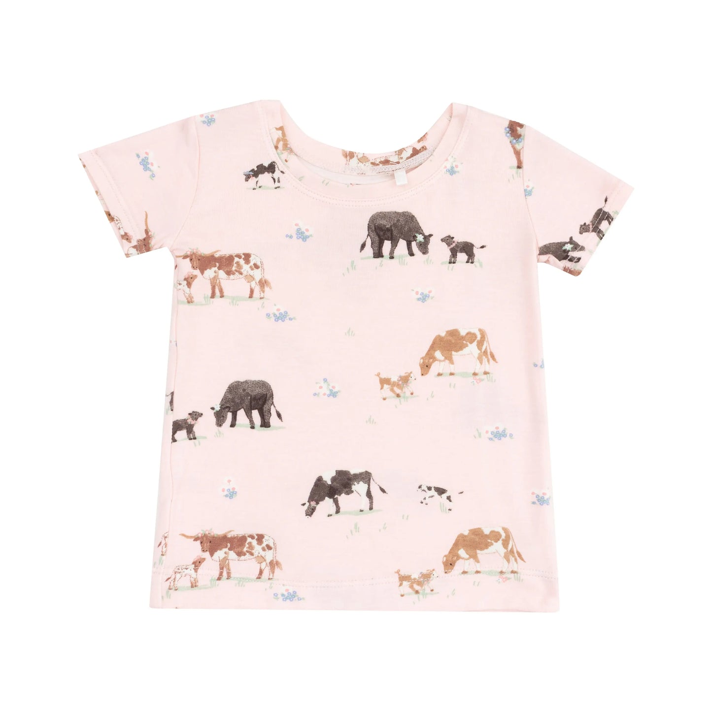 Loungewear Short Set Cow Families Pink.