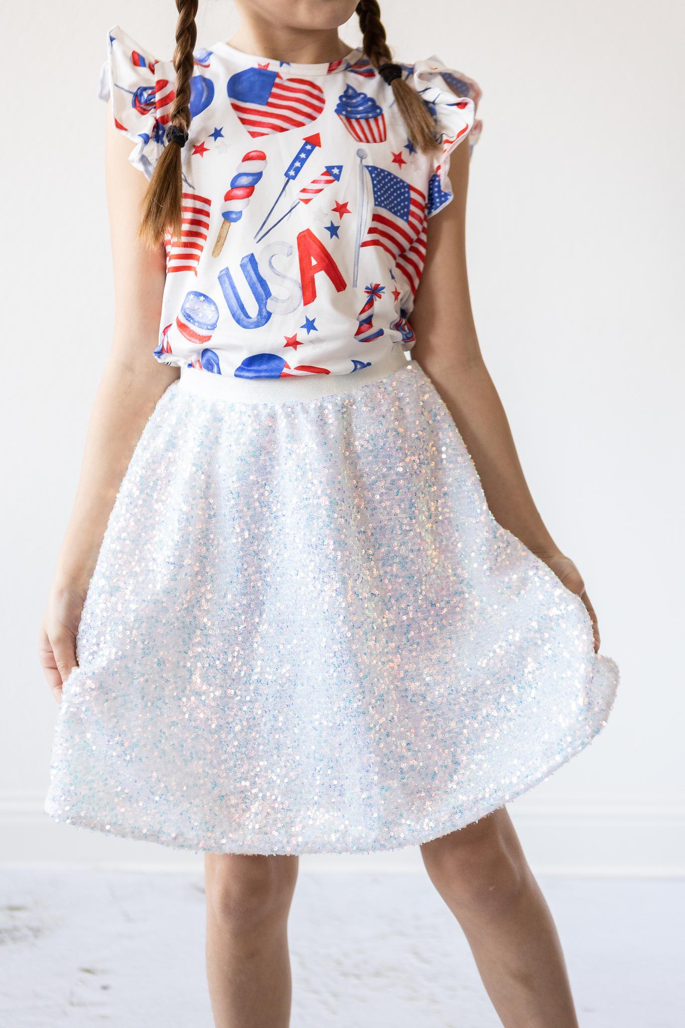 Mila & Rose ® Mila And Rose Disco Sequin Twirl Skirt Final Sale Now - Apparel & Accessories > Clothing > Skirts Sequin Skirt