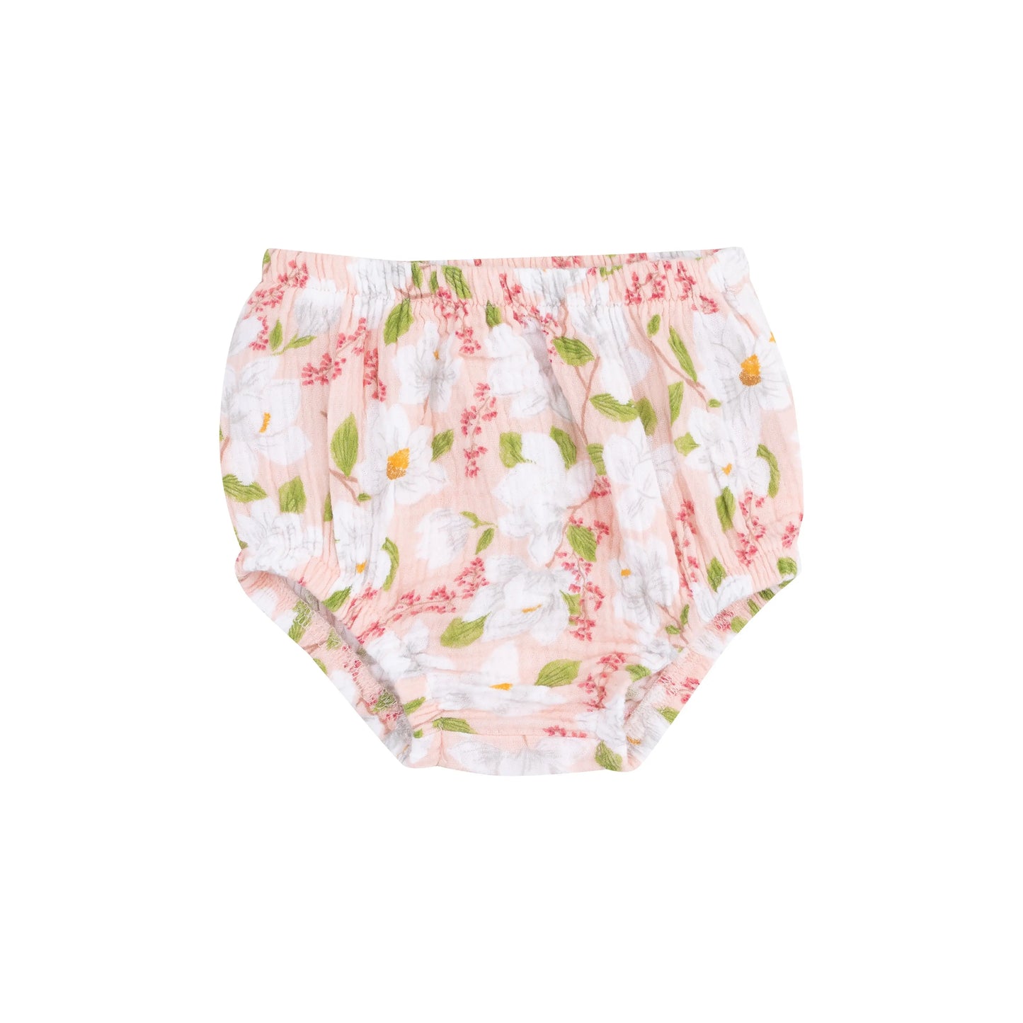 Picot Trim Edged Dress and Diaper Cover Magnolias Organic Muslin Baby Outfit.