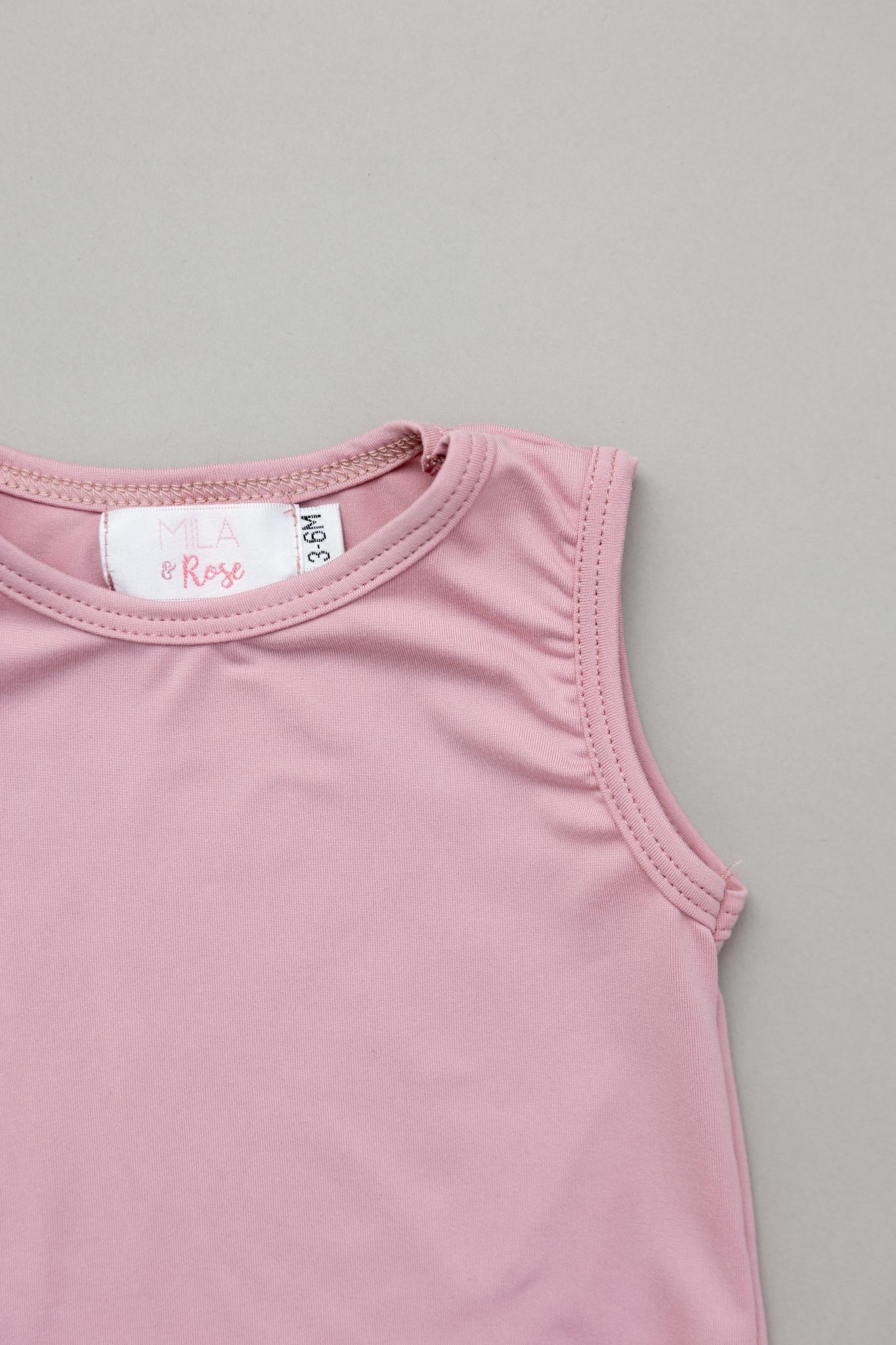 Mila & Rose ® Vintage Pink Tank One Piece Jogger For Kids Mila Rose - Apparel & Accessories > Clothing > Baby & Toddler Clothing > Baby One-Pieces Tank One Piece Unisex