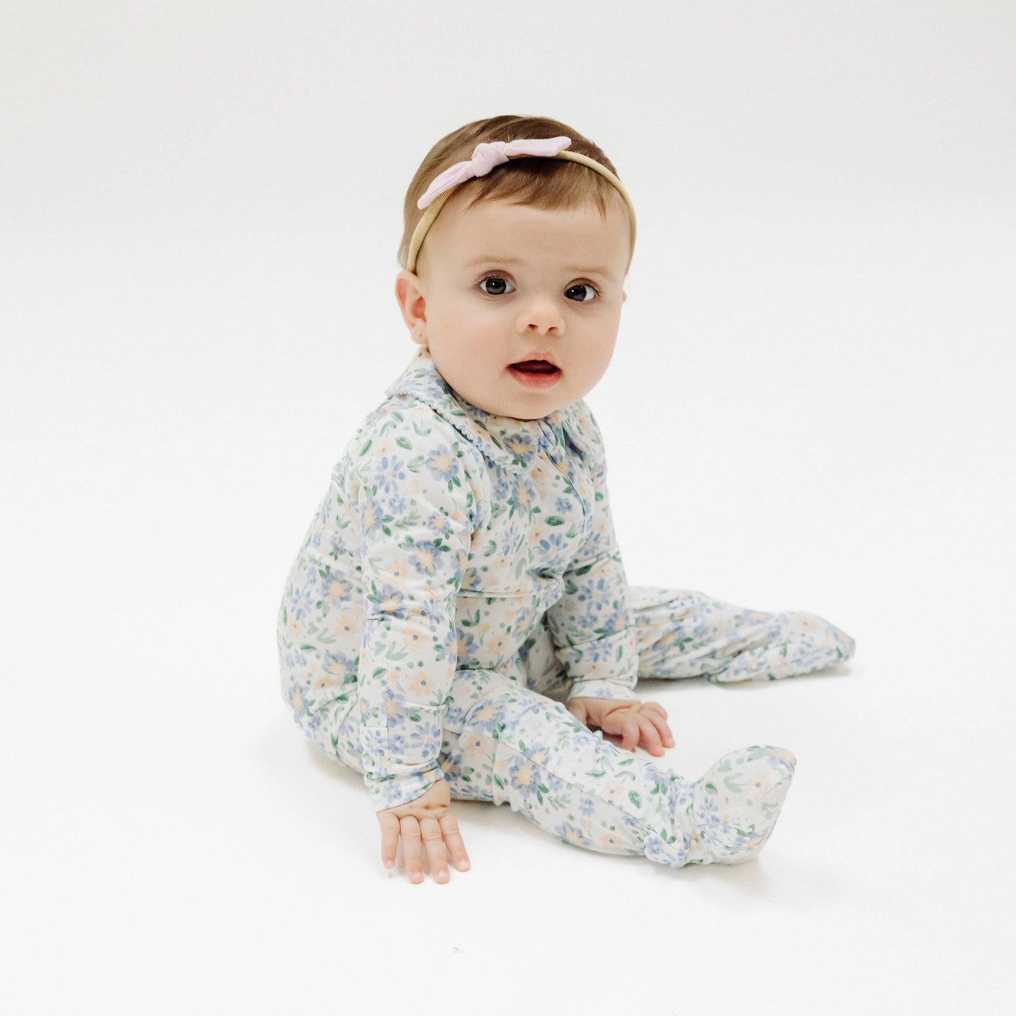 Peter Pan 2 Way Zipper Footie Baby Veronical Floral.