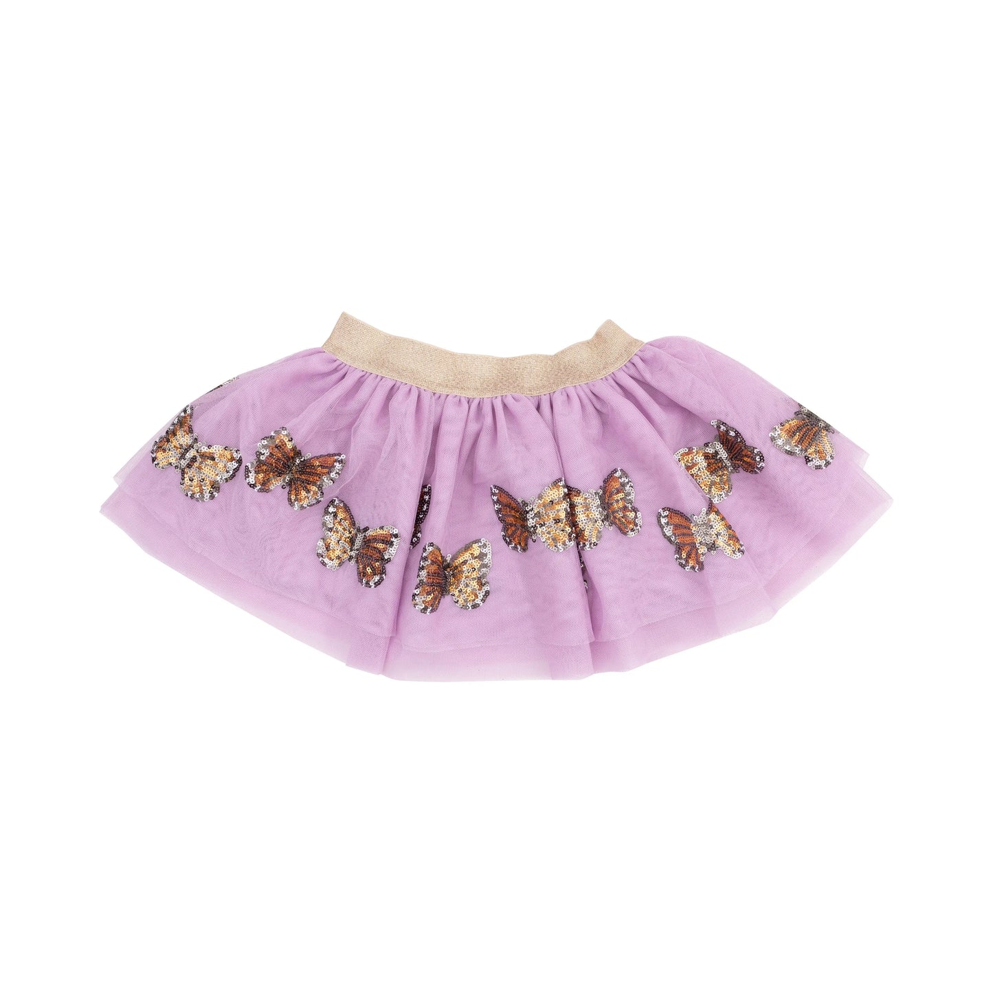 Tutu Skirt with Monarch Butterflies and Milkweed Sequined Appliques for Kids Angel Dear