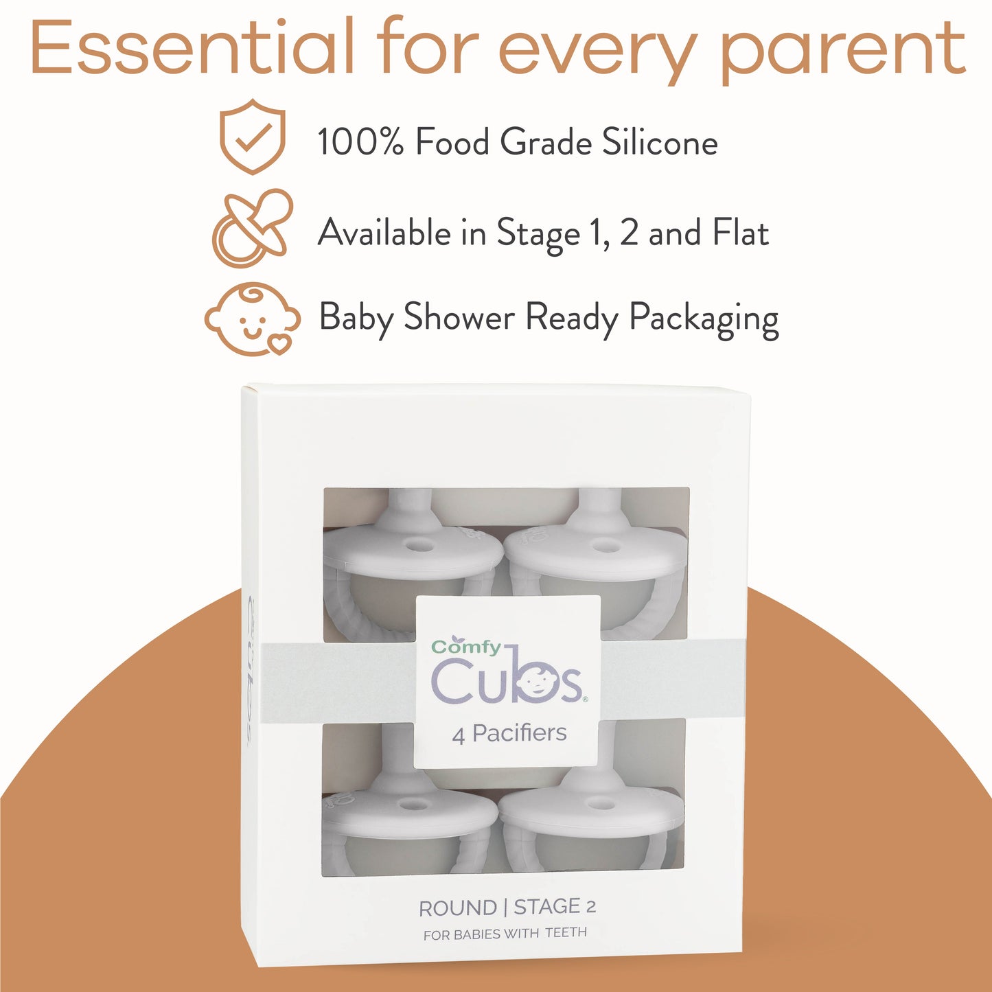 Pacifiers White 4 Pack Silicone BPA Free Baby Safe Comfy Cubs Everetts Place: Online Boutique 12.99