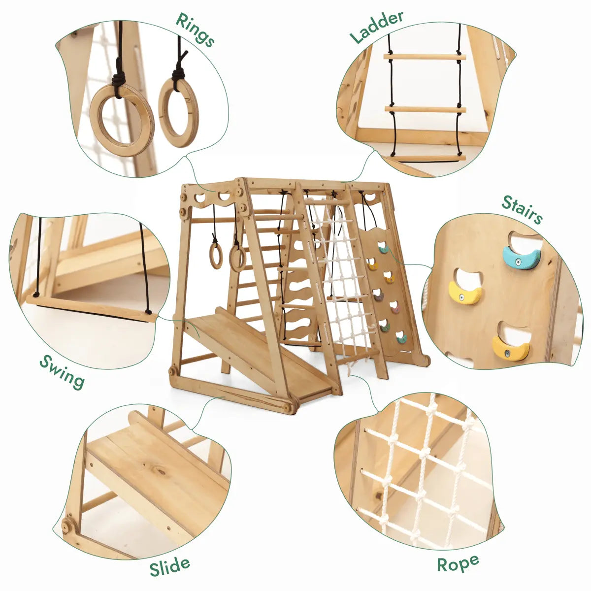 6 In 1 Indoor Jungle Gym For Toddler Playground Swings Set Slide Board Rope Stairs Goodevas Everetts Place: Online Boutique