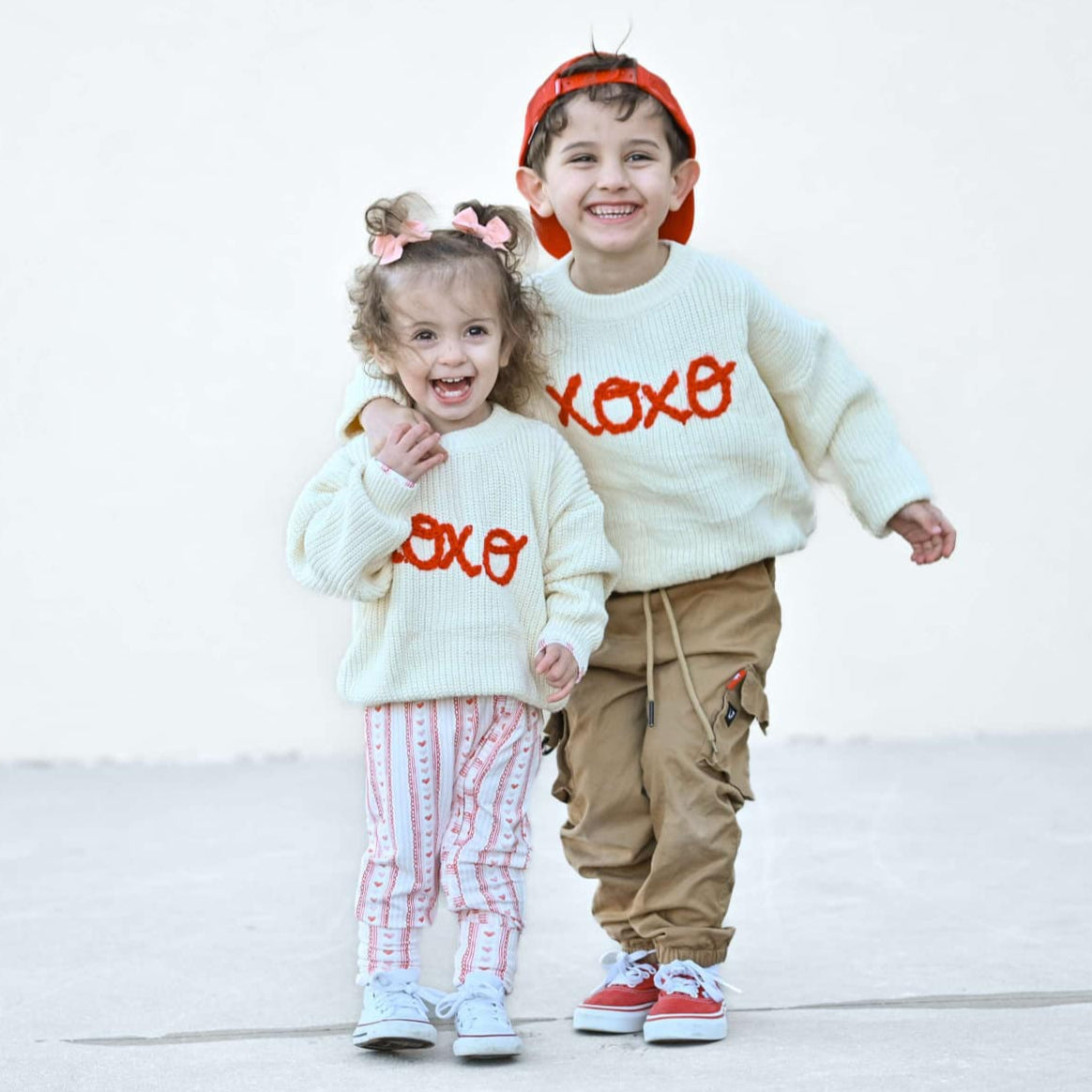 XOXO Hand Embroidered Kids Sweater Cozy Cotton Blend Little Joy Co. Everetts Place: Online Boutique