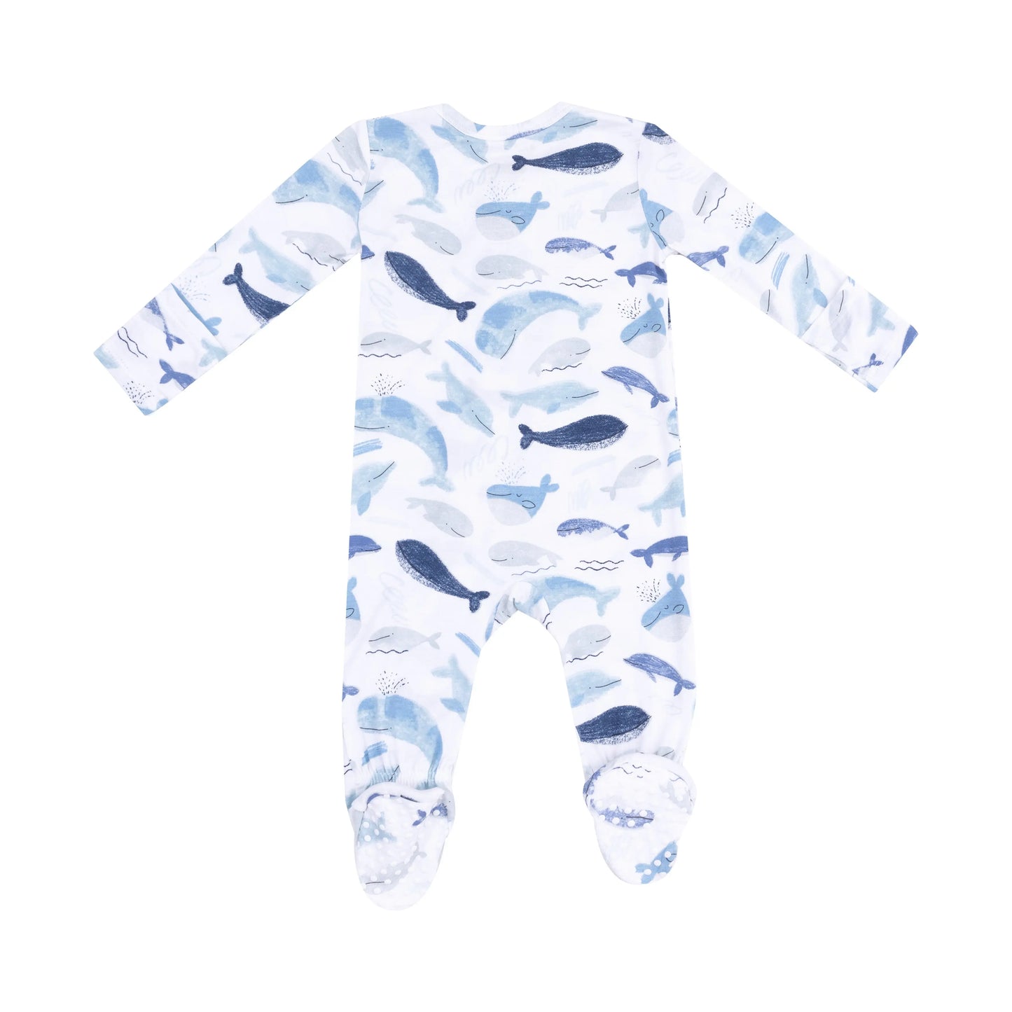 2 Way Zipper Footie Blue Whales for Babies by Angel Dear.