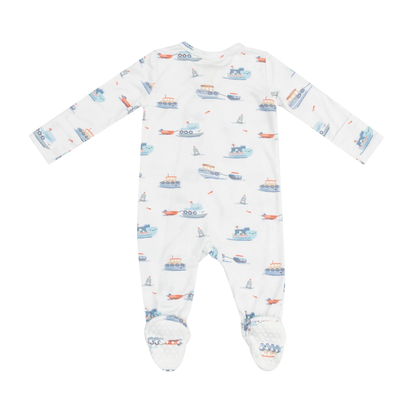 2 Way Zipper Footie Bubbly Tugboats Angel Dear Collection.
