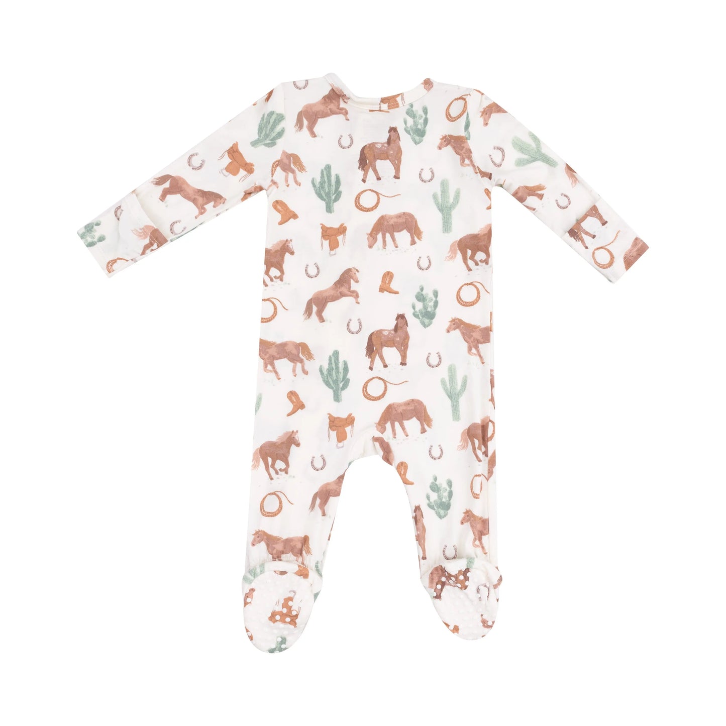 2 Way Zipper Footie Western Horses Uni.