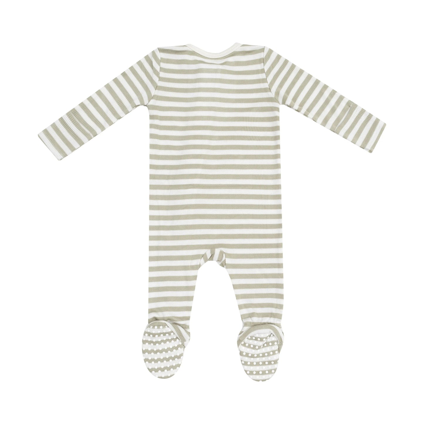 2 Way Zipper Footie Stripe Sage.