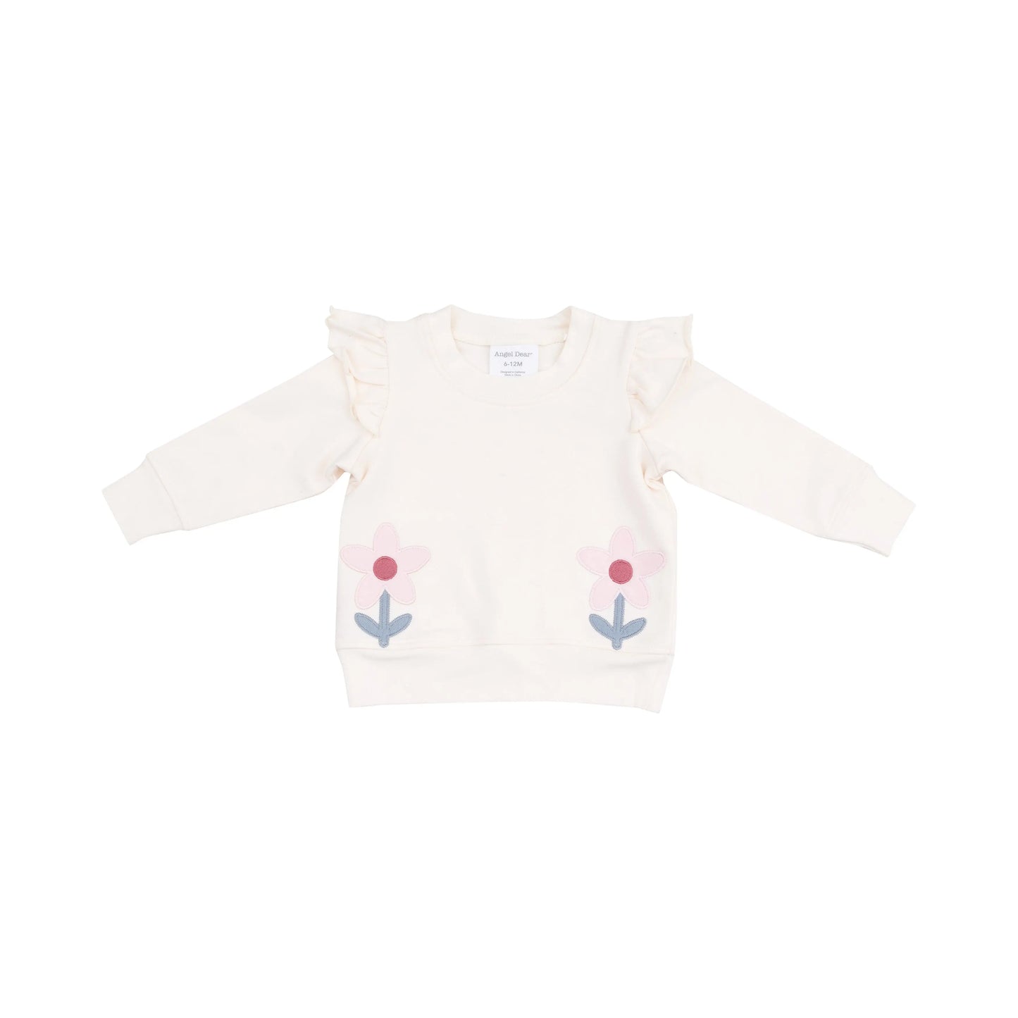 French Terry Ruffle Shoulder Sweatshirt and Jogger Set Danish Daisy Angel Dear