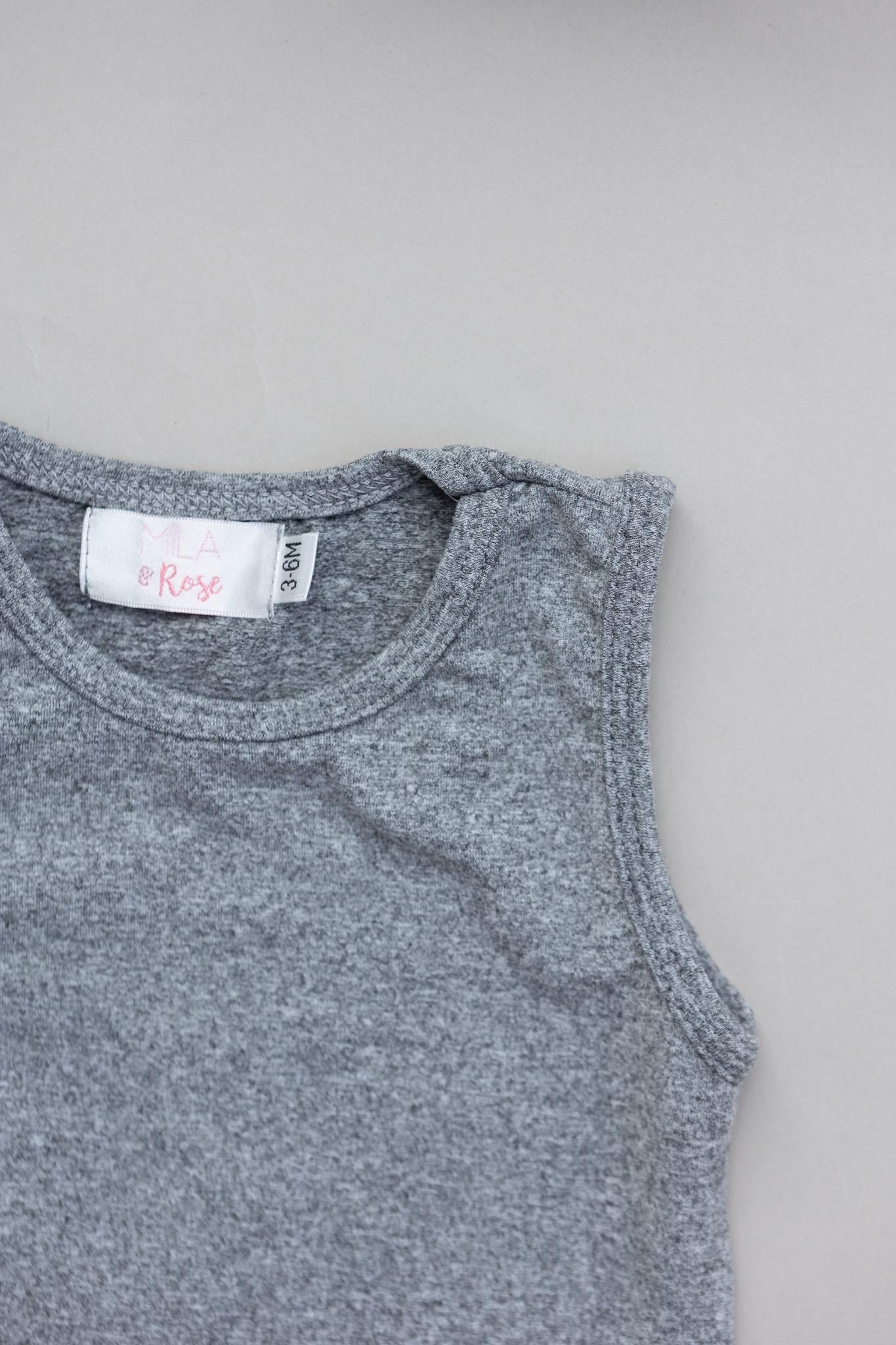 Mila & Rose ® Heather Gray Tank One Piece Jogger For Kids Unisex Everyday - Apparel & Accessories > Clothing > Baby & Toddler Clothing > Baby & Toddler Outfits Tank One Piece Unisex
