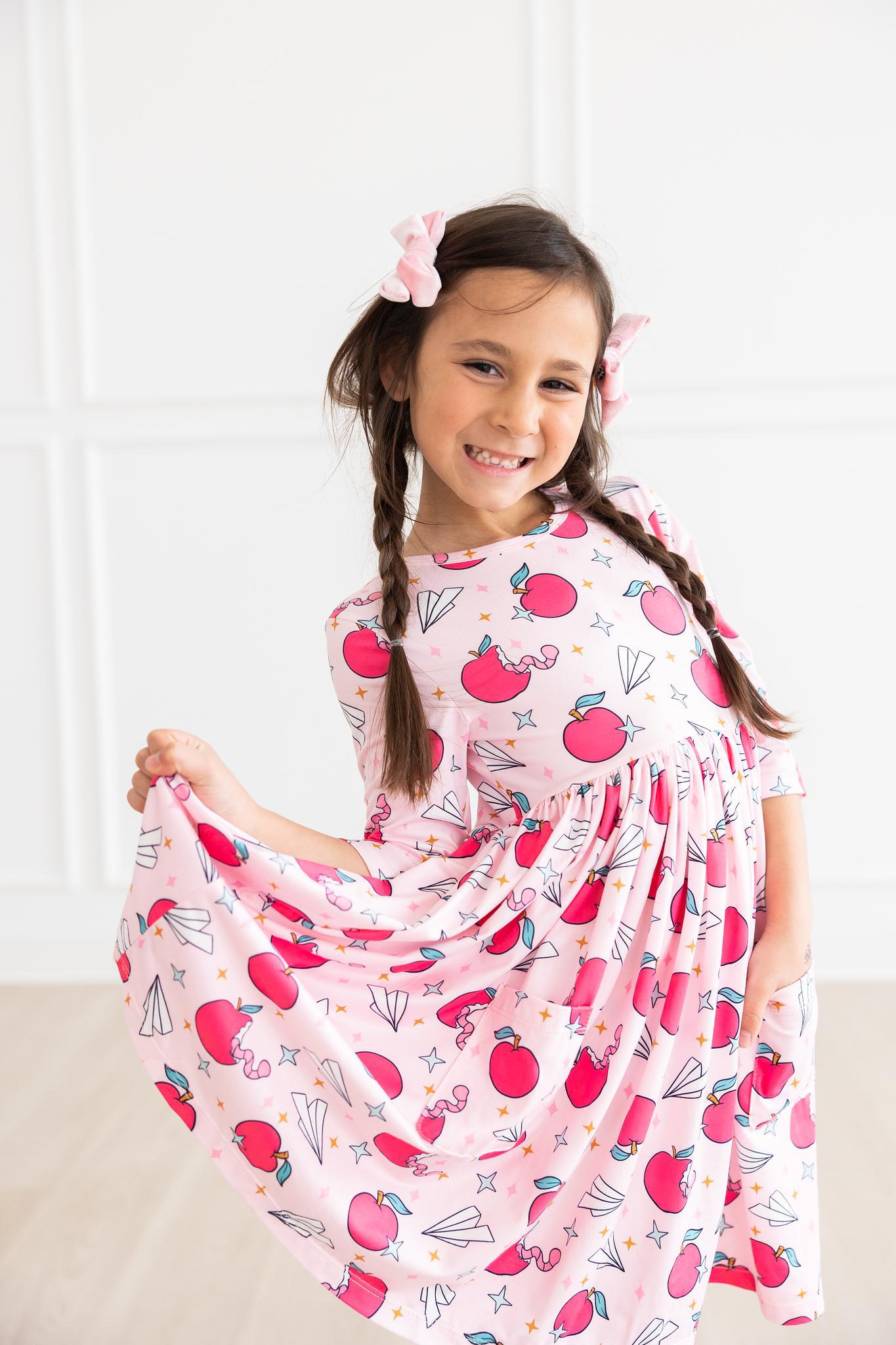 Mila & Rose ® Star Student Twirl Dress With Pocket Three Quarter Sleeve - Apparel & Accessories > Clothing > Dresses Twirl Pocket Dress 3/4