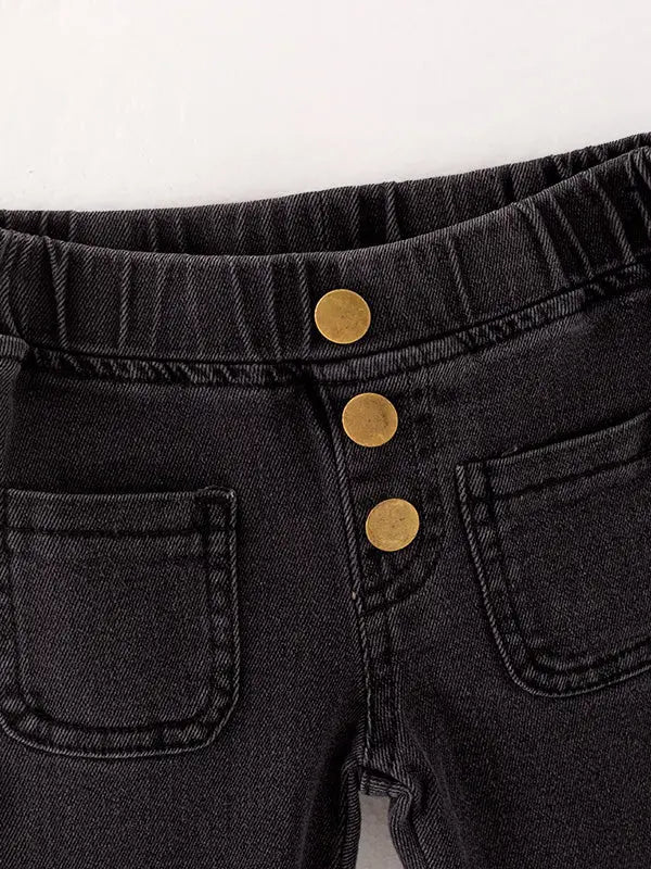 Black Tight Bell Bottoms Denim Jeans Pants Rylee Faith Designs