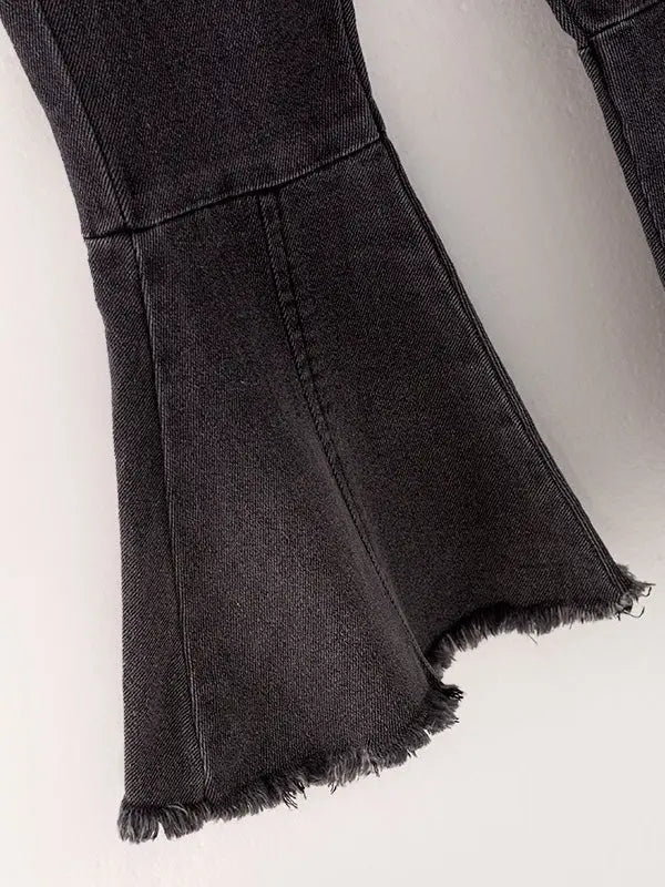 Black Tight Bell Bottoms Denim Jeans Pants Rylee Faith Designs