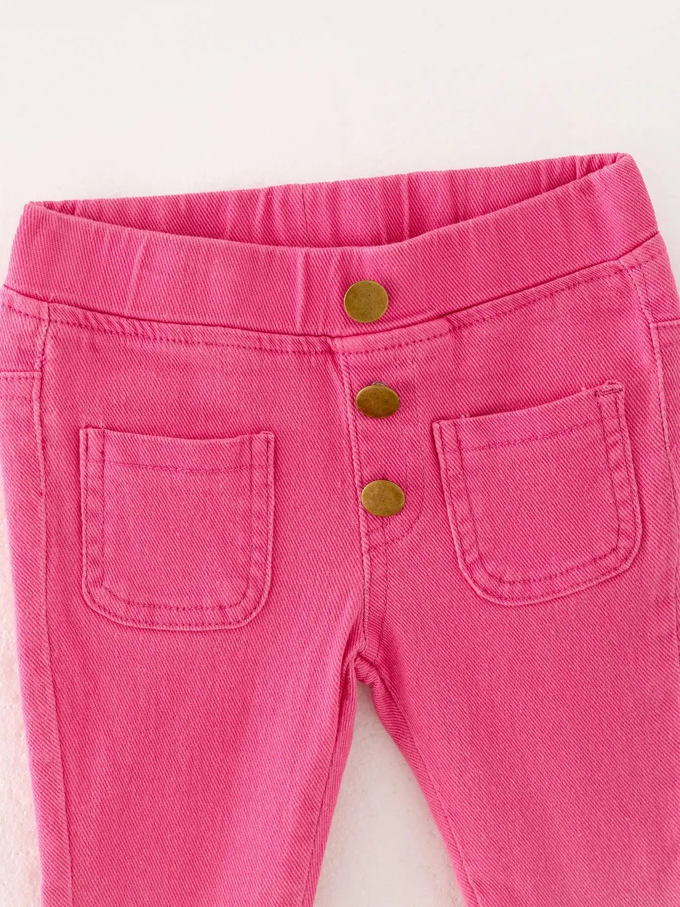 Pink Gradient Denim Flared Pants Rylee Faith Designs