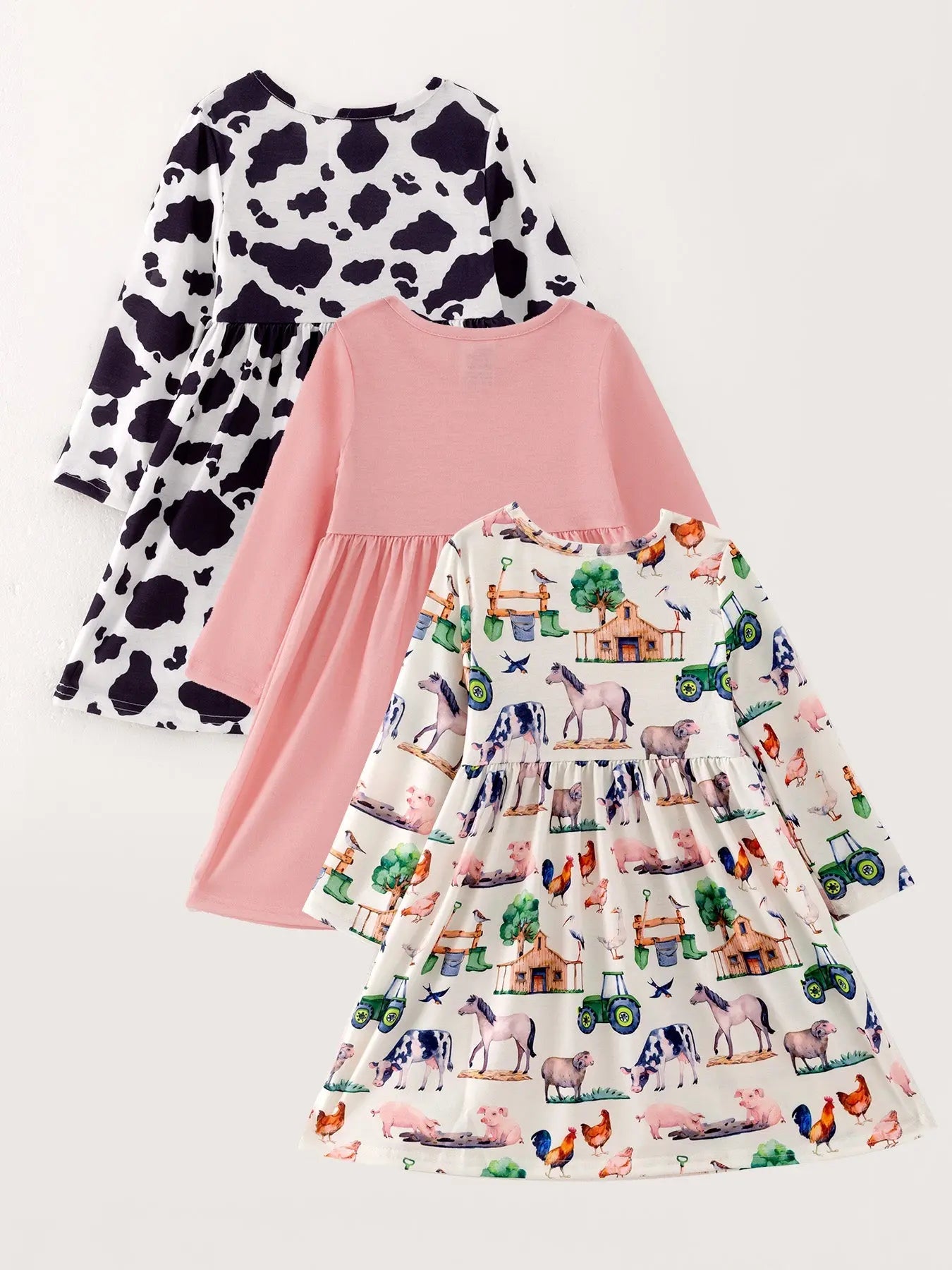 Versatile Fall Print Dress Set with Three Styles for Young Girls Rylee Faith Designs