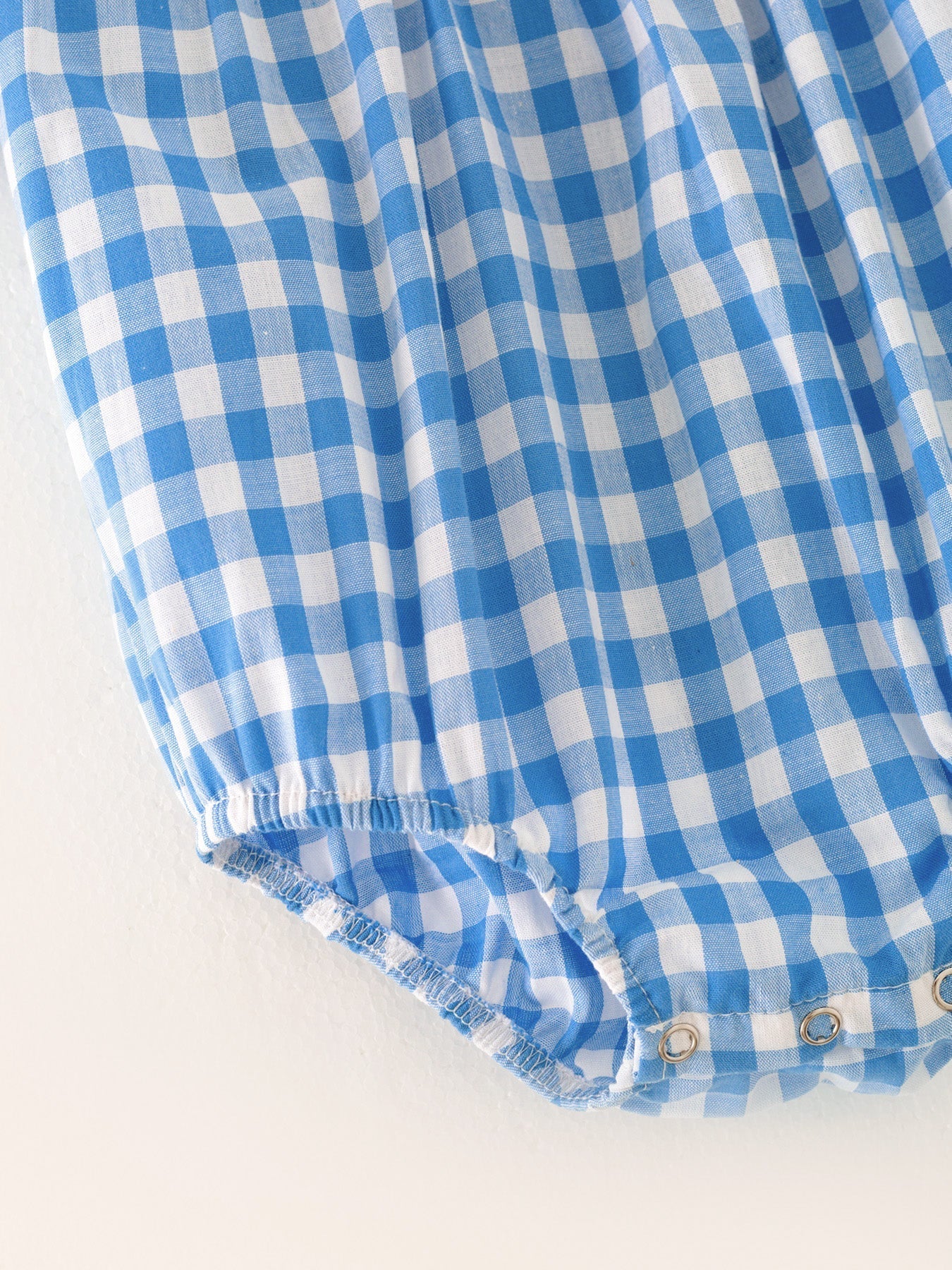 Halloween Blue Girls Woven Smocked Embroidered Plaid Romper Rylee Faith Designs Everetts Place: Online Boutique