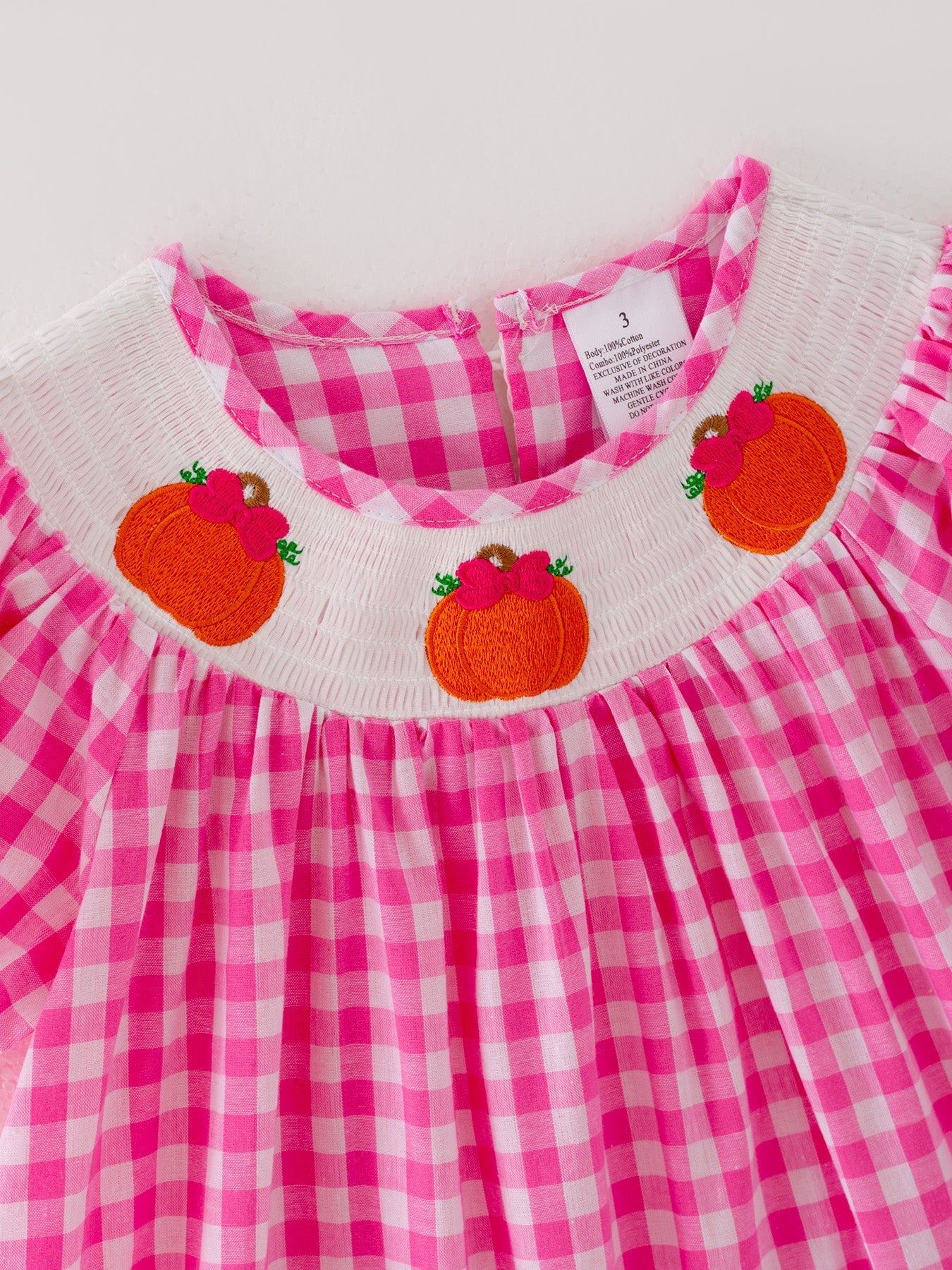 Halloween Pink Woven Smocking Embroidered Plaid Dress Rylee Faith Designs Everetts Place: Online Boutique