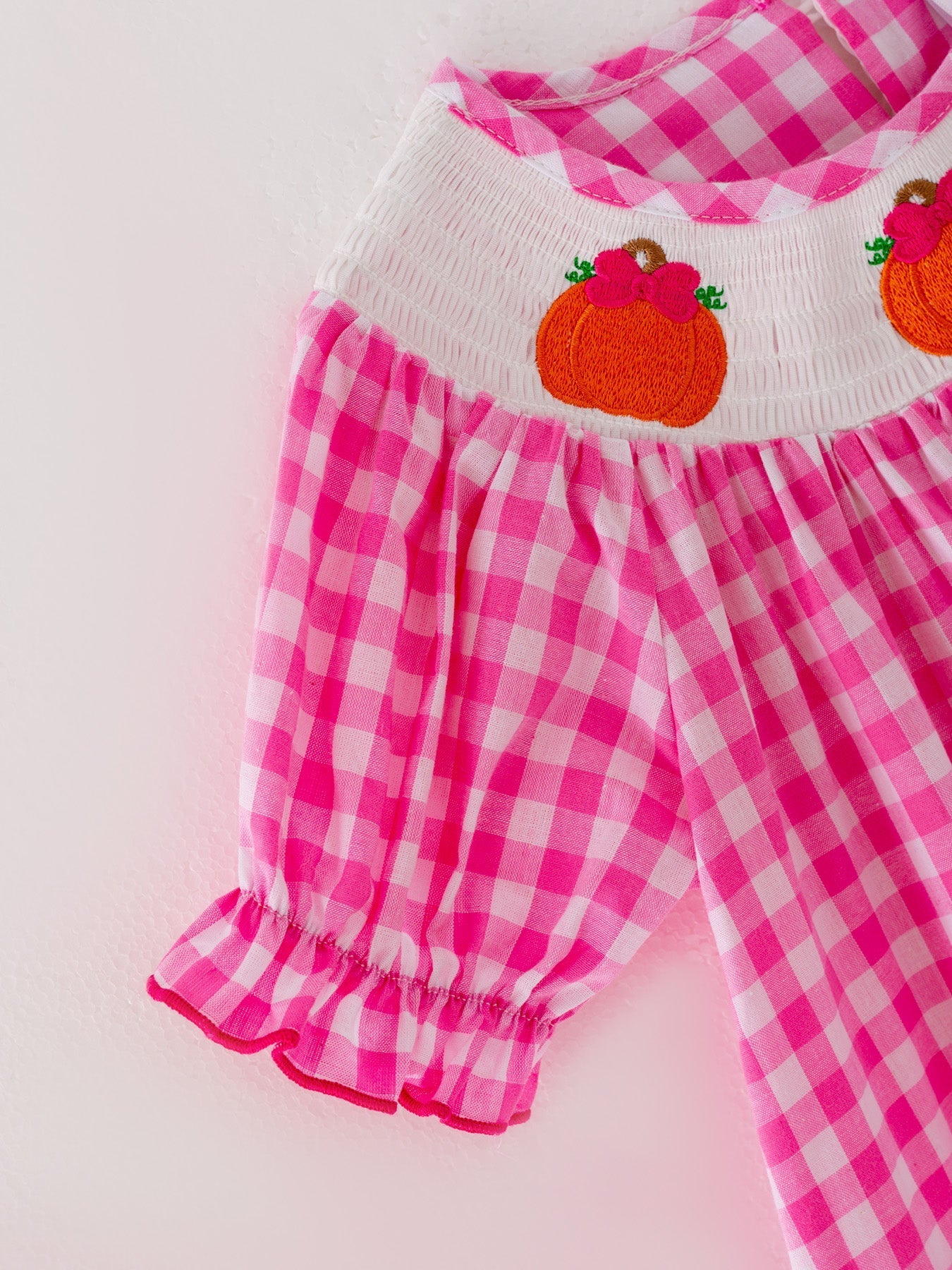 Halloween Pink Woven Smocking Embroidered Plaid Dress Rylee Faith Designs Everetts Place: Online Boutique