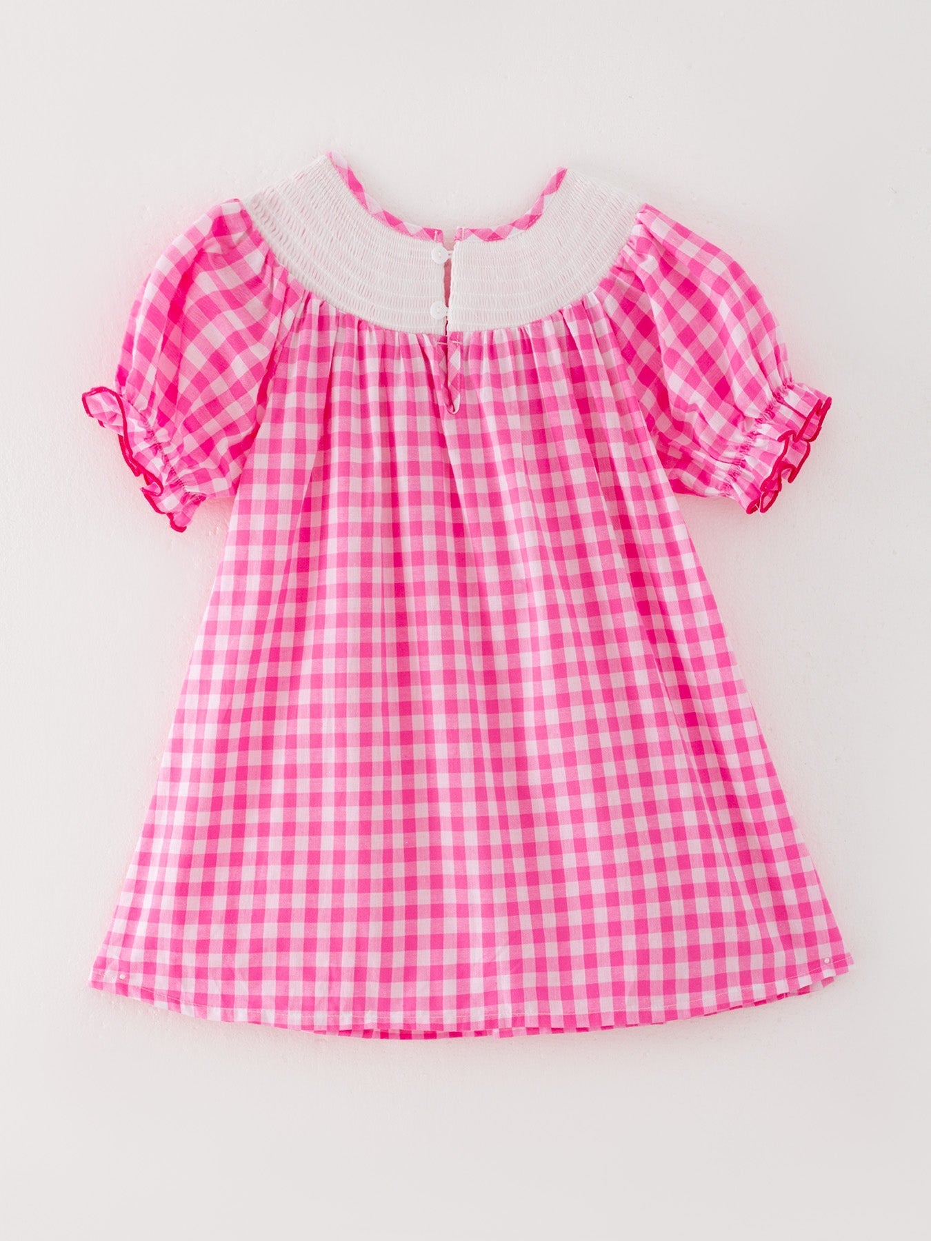 Halloween Pink Woven Smocking Embroidered Plaid Dress Rylee Faith Designs Everetts Place: Online Boutique