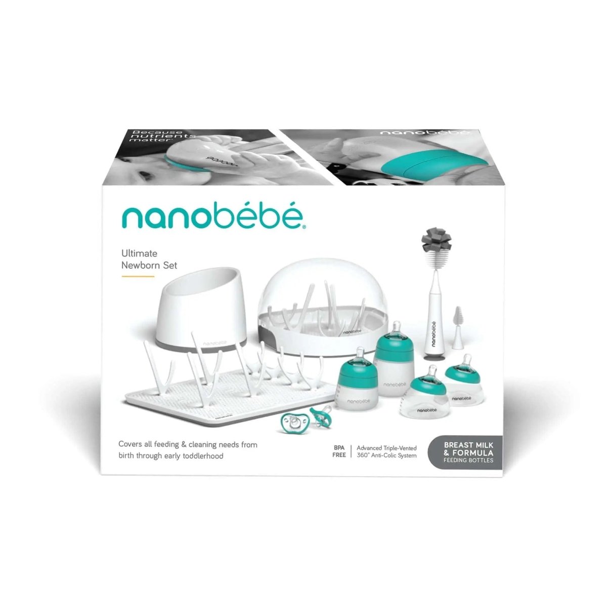 Ultimate Newborn Baby Bottle Feeding Set Nanobébé