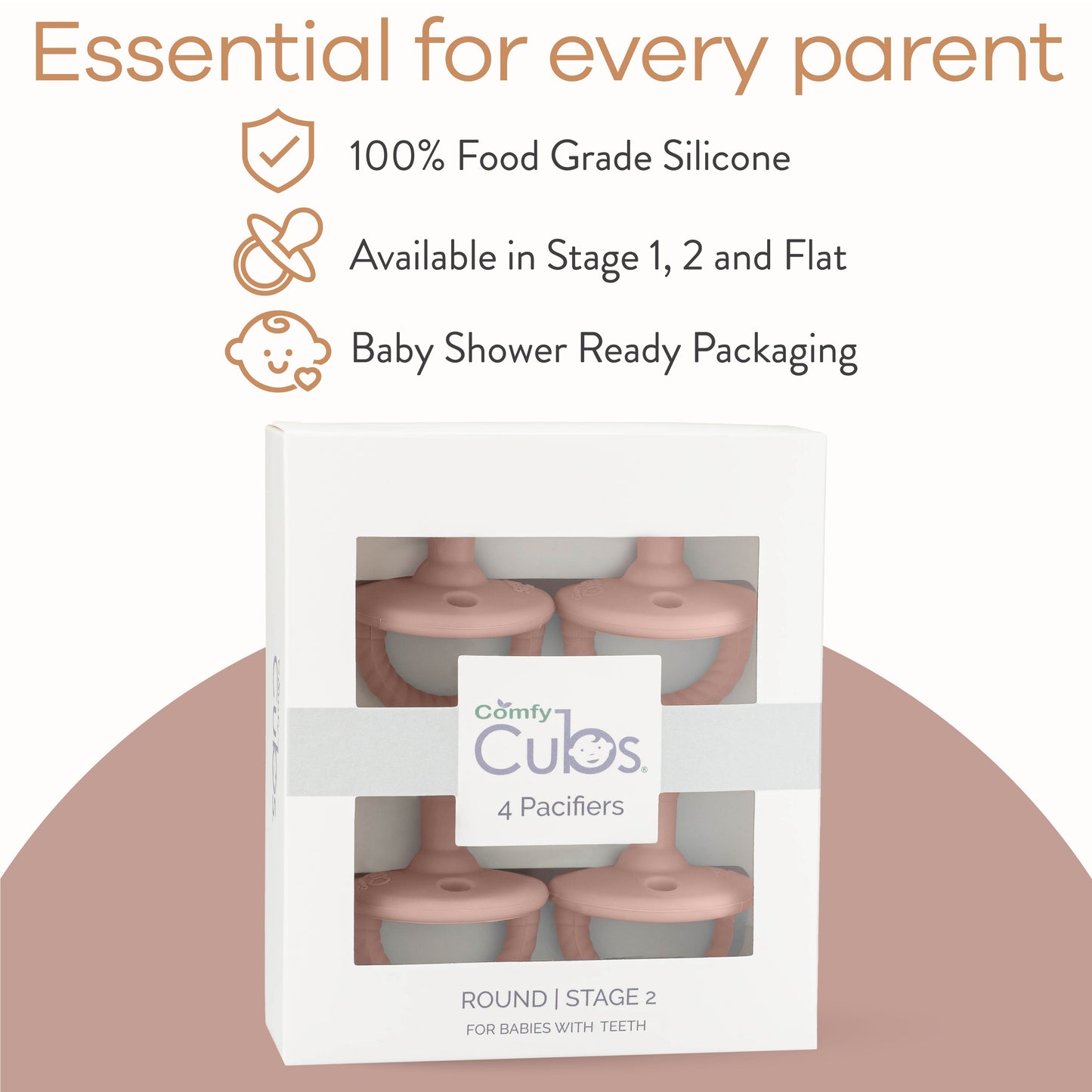 Pacifier Set Pink Blush 4 Pack Baby Silicone BPA Free Comfy Cubs Everetts Place: Online Boutique 12.99