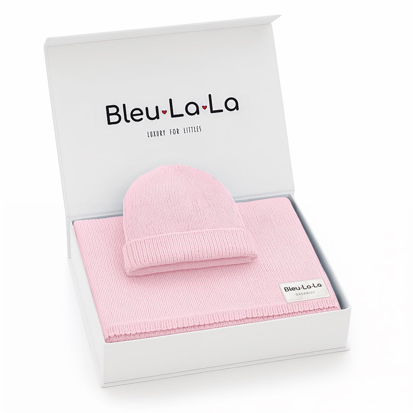 Luxe Collection 100 Percent Organic Cotton Luxury Knit Baby Blanket Bleu La La