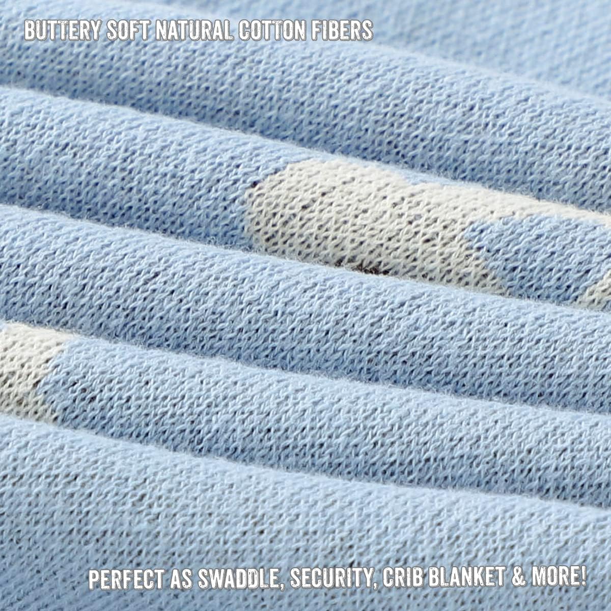 100 Percent Cotton Luxury Knit Car Swaddle Blanket Bleu La La