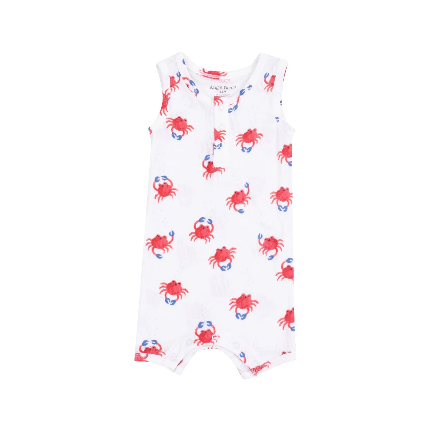 Sleeveless Shortie Romper Crabby Cuties for Baby Girls.