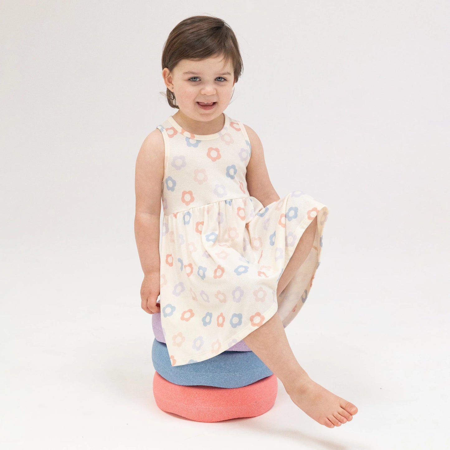 Tank Dress and Bloomer Set for Toddler Girls Daisy Pop 2T to 4T.